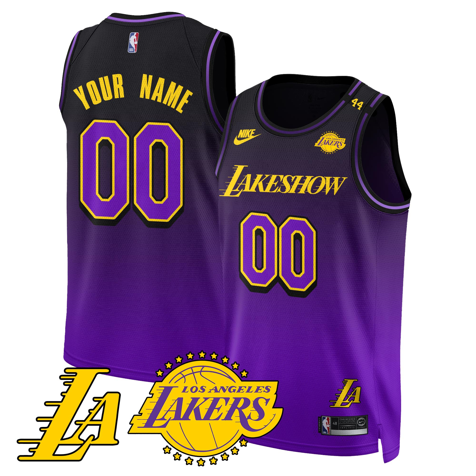 Nike Lakers Gradient Jersey - Custom Purple “Lakeshow”