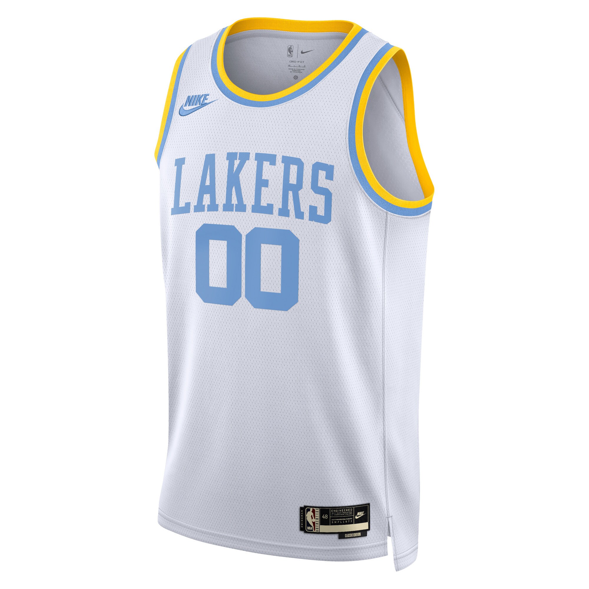 Alternative view of Nike Lakers White Jersey - Custom Name & Number - Classic Edition