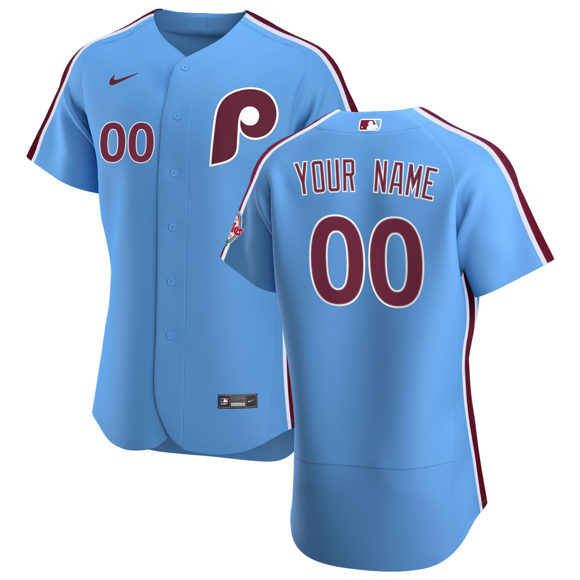 Nike Light Blue Phillies Jersey - Custom Baseball Gear