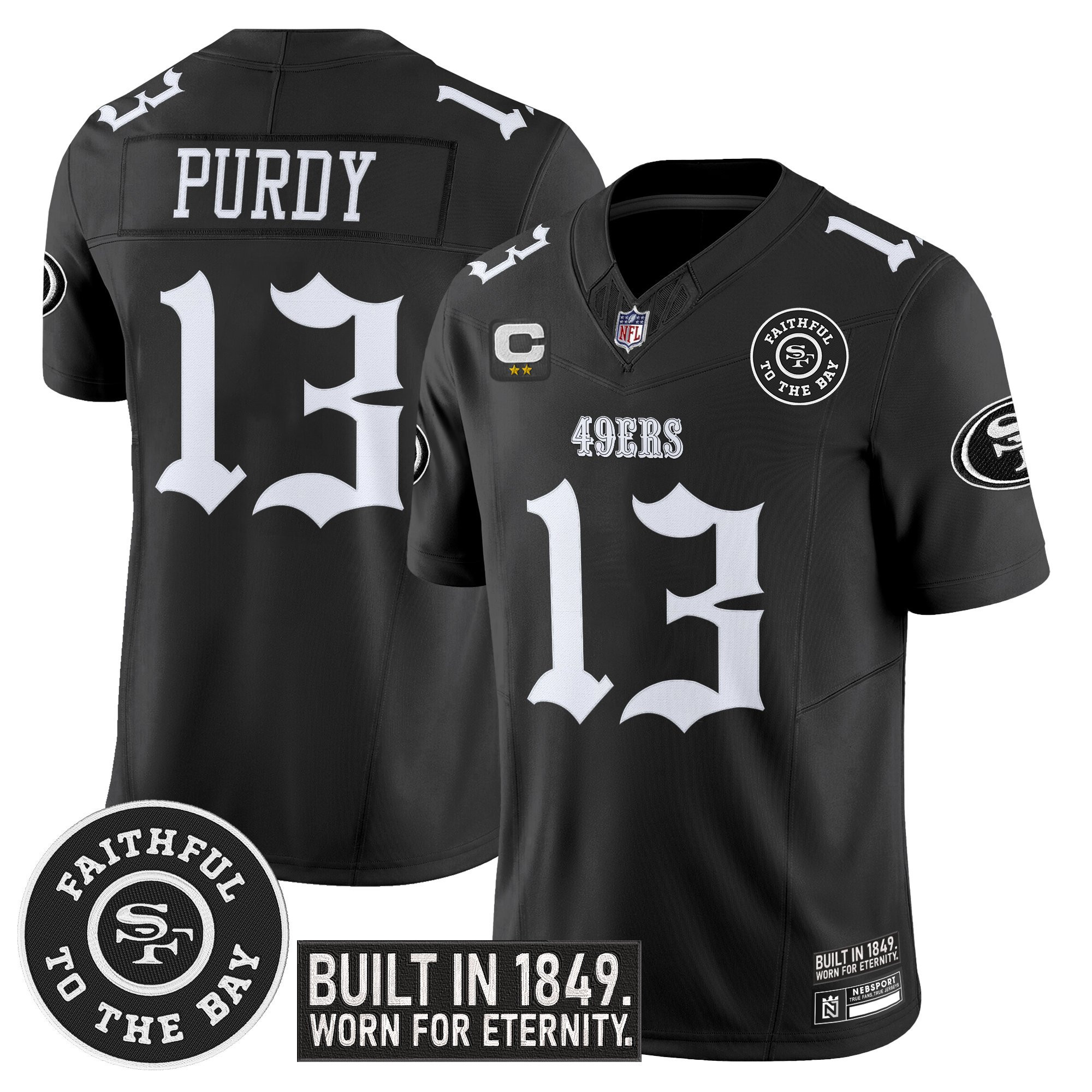 nike limited 49ers Purdy Black Jersey - Nike 49ers Purdy #13 Black