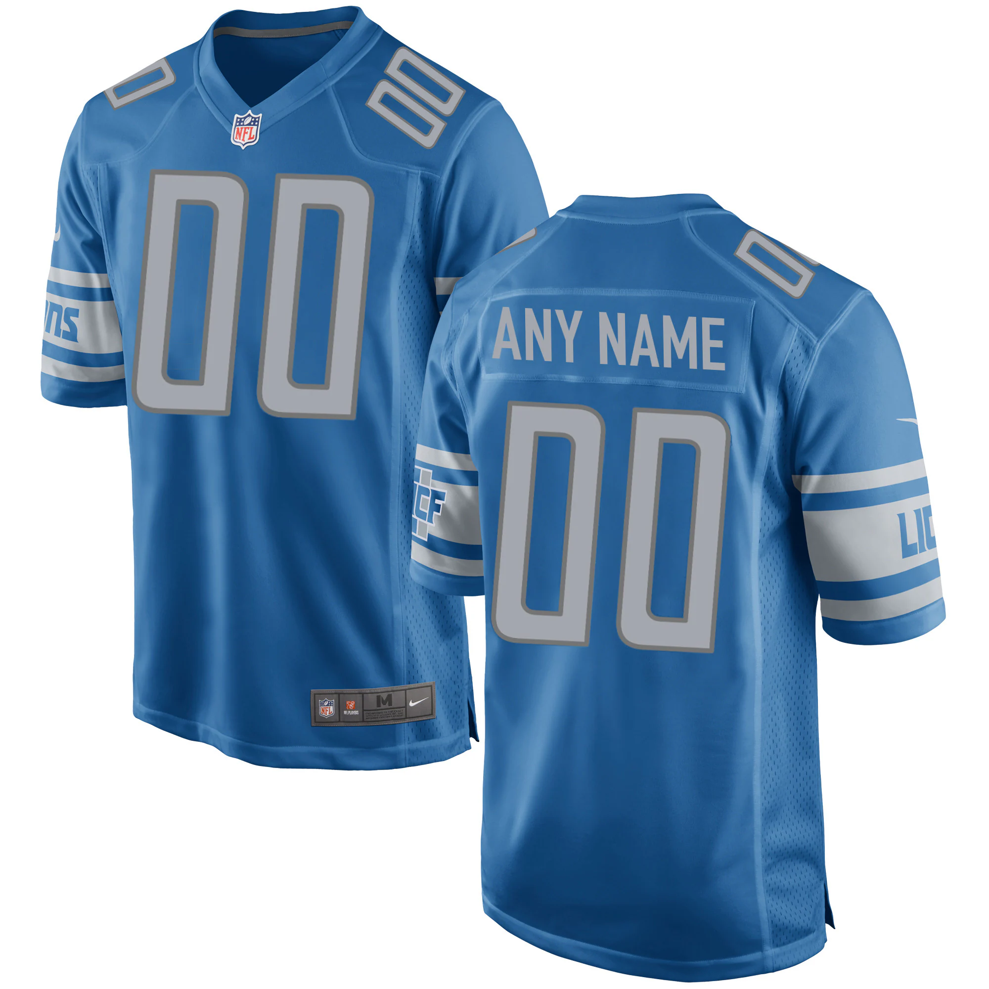 Nike Lions Blue Custom Jersey - Personalized NFL Apparel