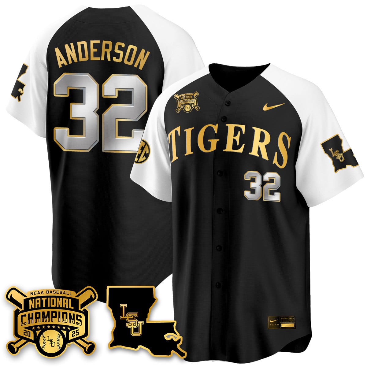 Alternative view of Nike LSU Eyanson #24 Jersey - Nike LSU Tigers Eyanson #24 Jersey