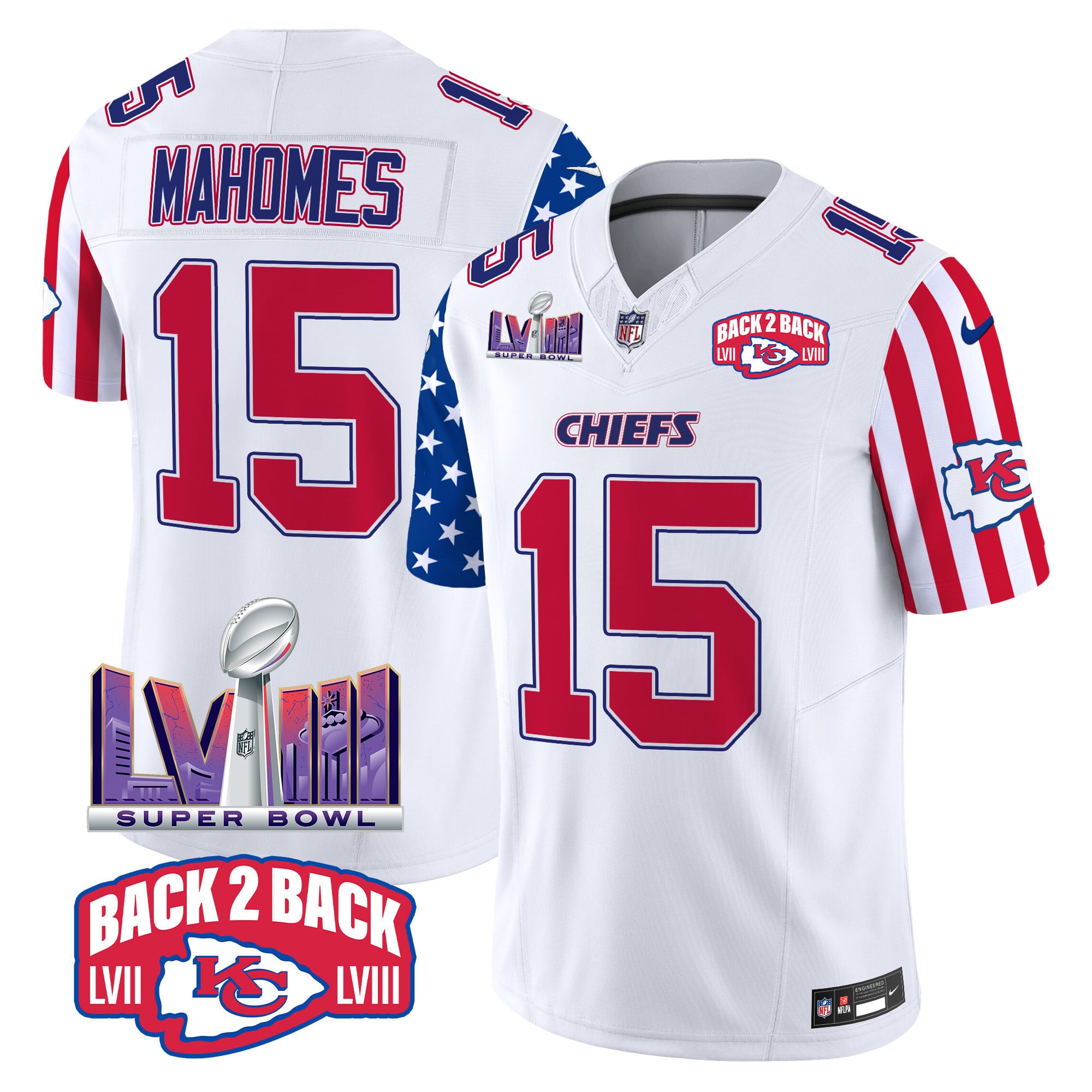 Nike Mahomes Chiefs Super Bowl Jersey - White Limited Ed.