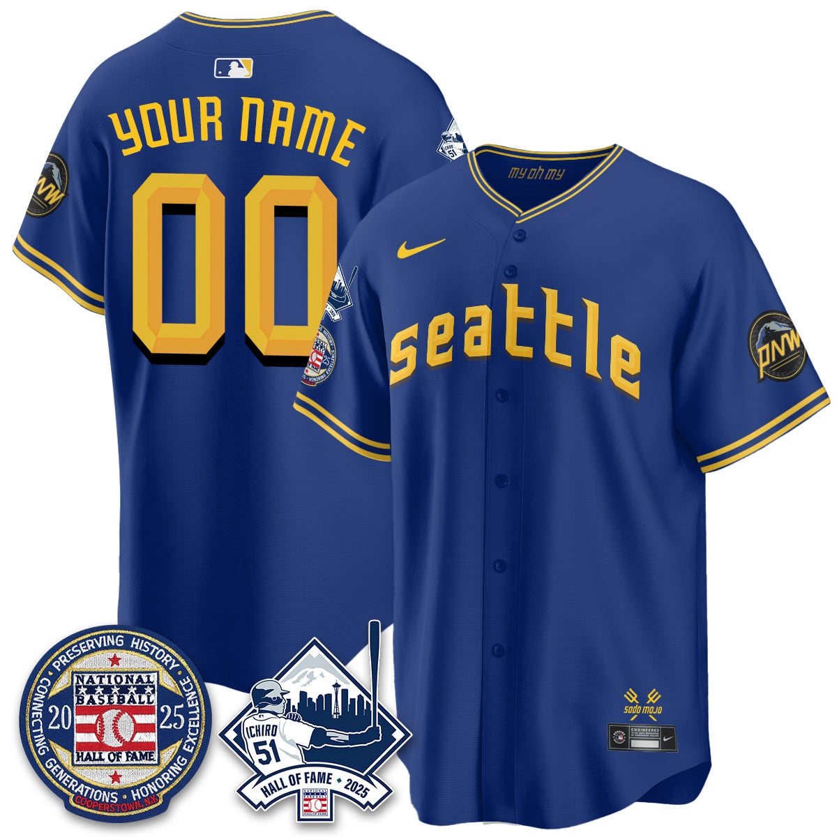 Alternative view of nike Mariners Ichiro Black Jersey - Mariners Ichiro Black Jersey