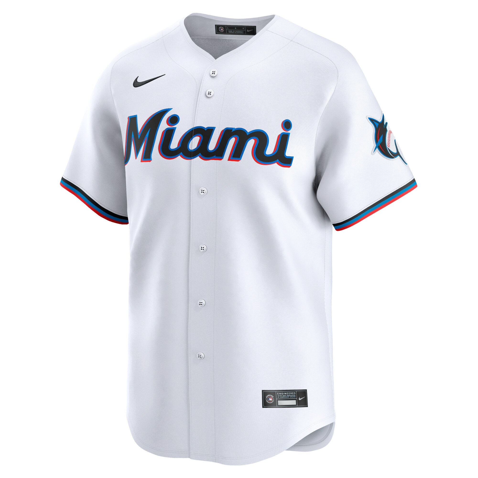 Alternative view of nike Marlins Custom White Jersey - Nike Miami Marlins Custom White