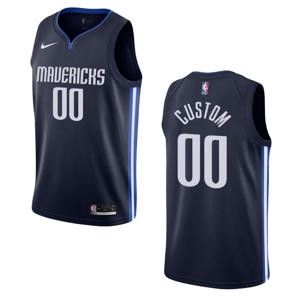Nike Mavericks Navy Custom Jersey - Statement Edition