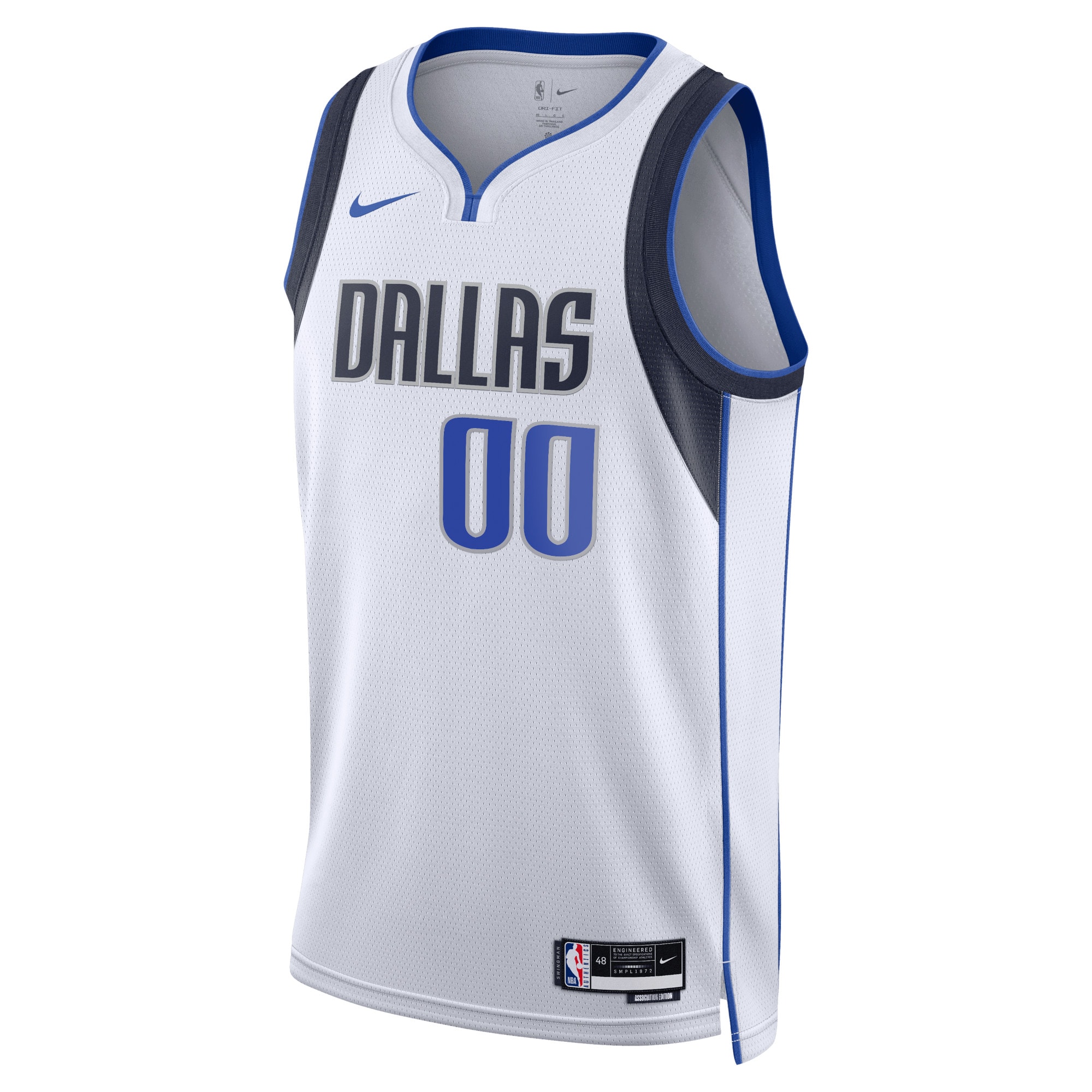 Alternative view of nike Mavericks White Custom Jersey - Nike Mavericks White Association 2