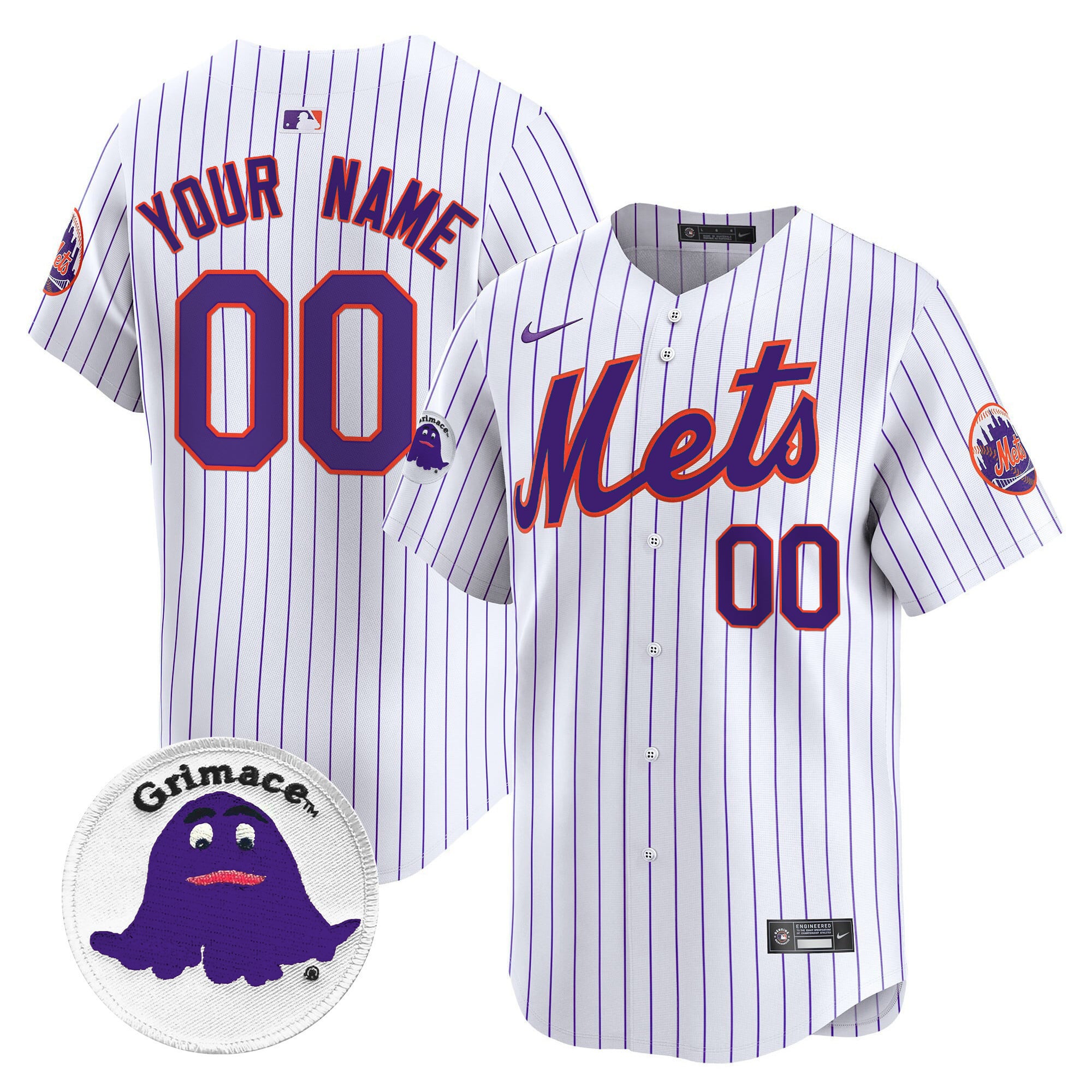Alternative view of Nike Mets Grimace Jersey - Purple Baseball