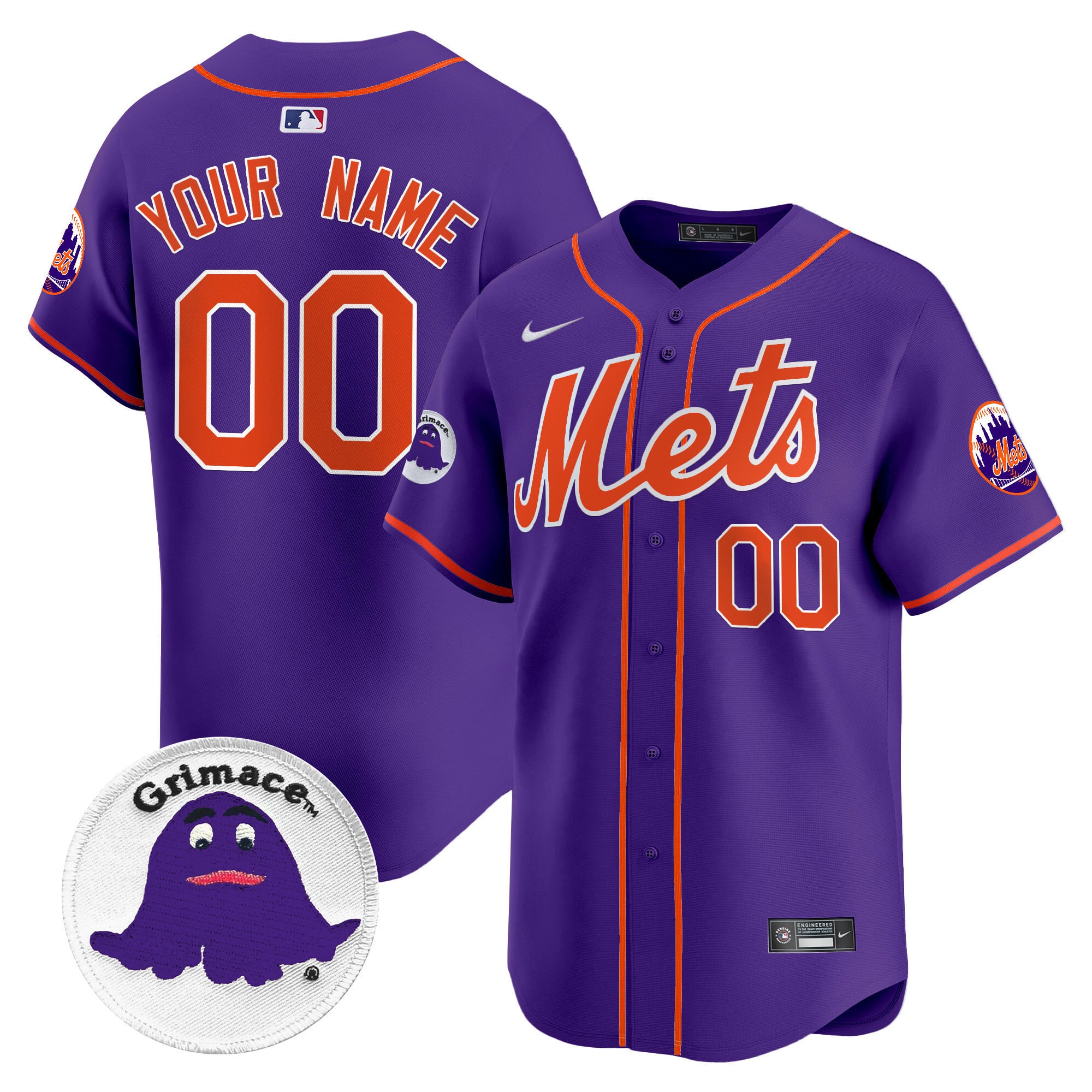 Nike Mets Grimace Jersey - Purple Baseball