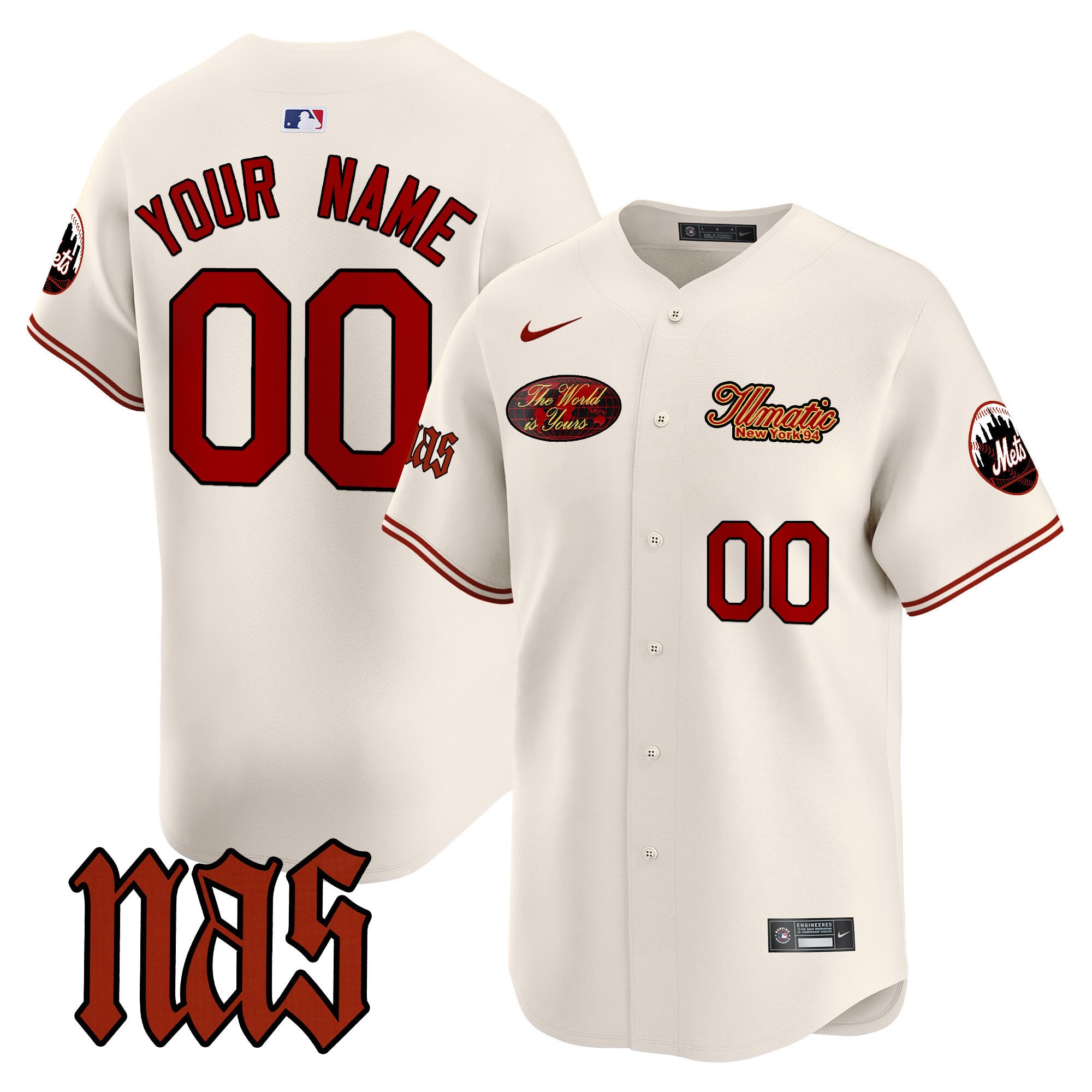 Nike Mets NAS Cream Jersey - Illmatic ’94 Edition