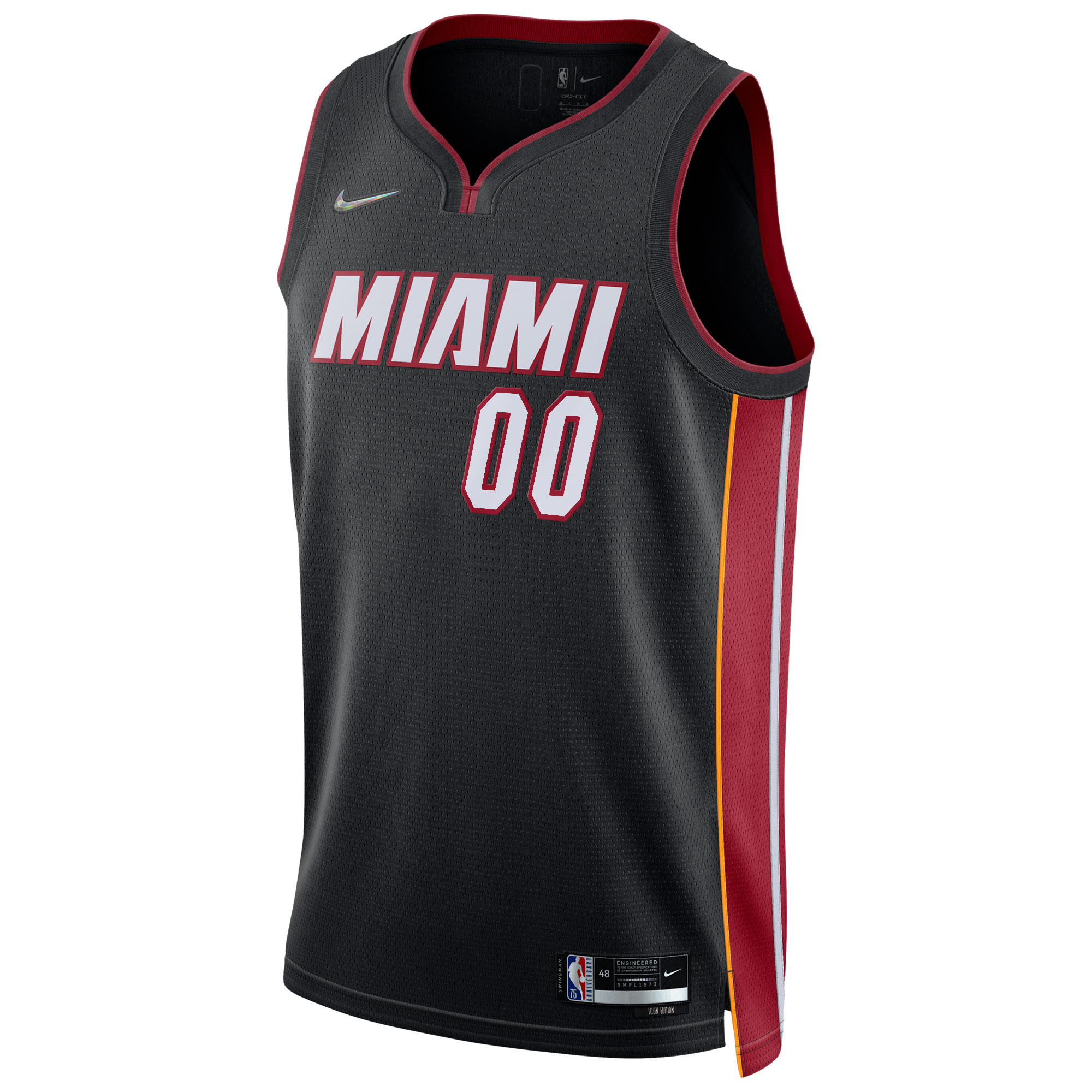 Alternative view of Nike Miami Heat Black Icon Edition Jersey - Custom #00