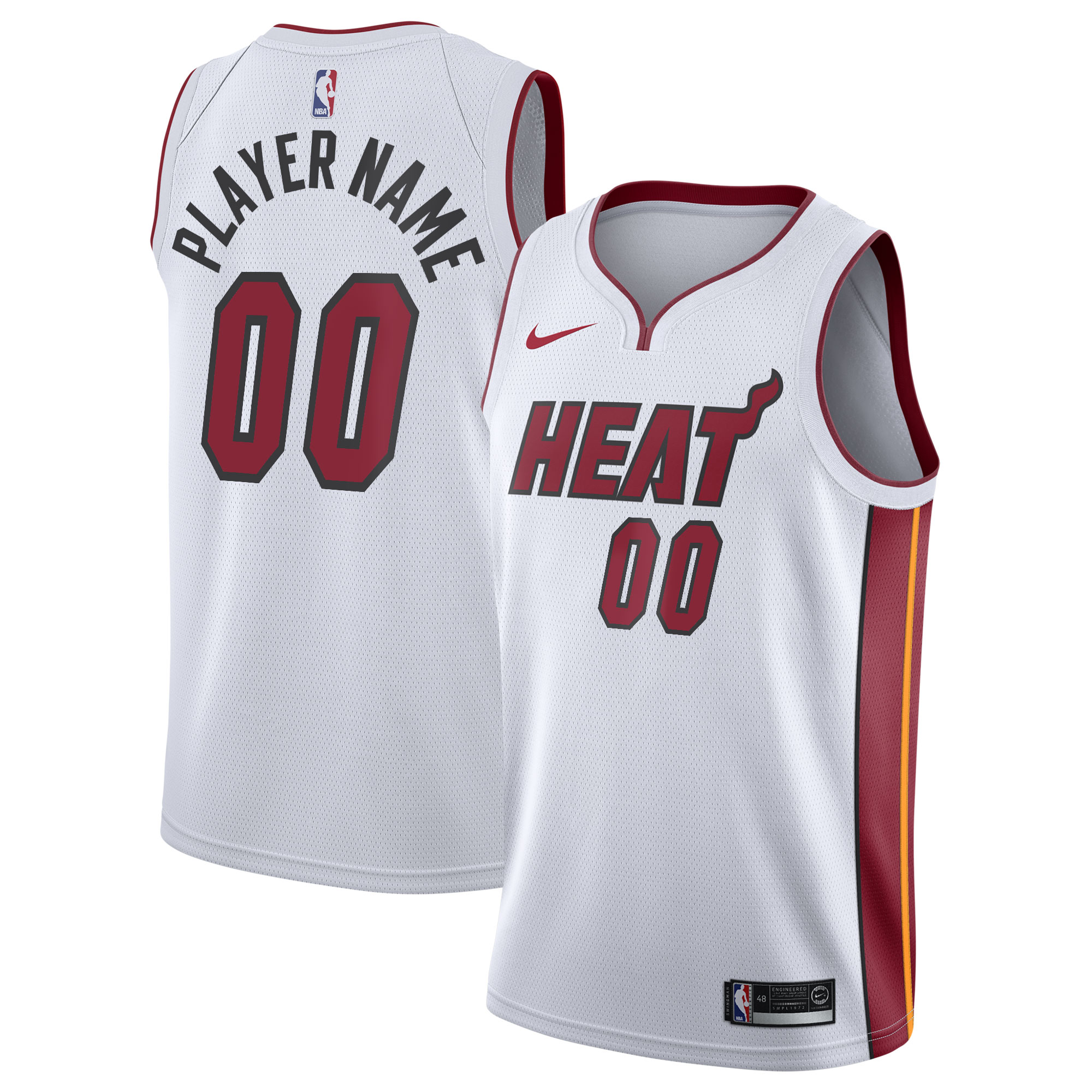 Alternative view of nike miami Heat White Custom Jersey - Nike Miami Heat White
