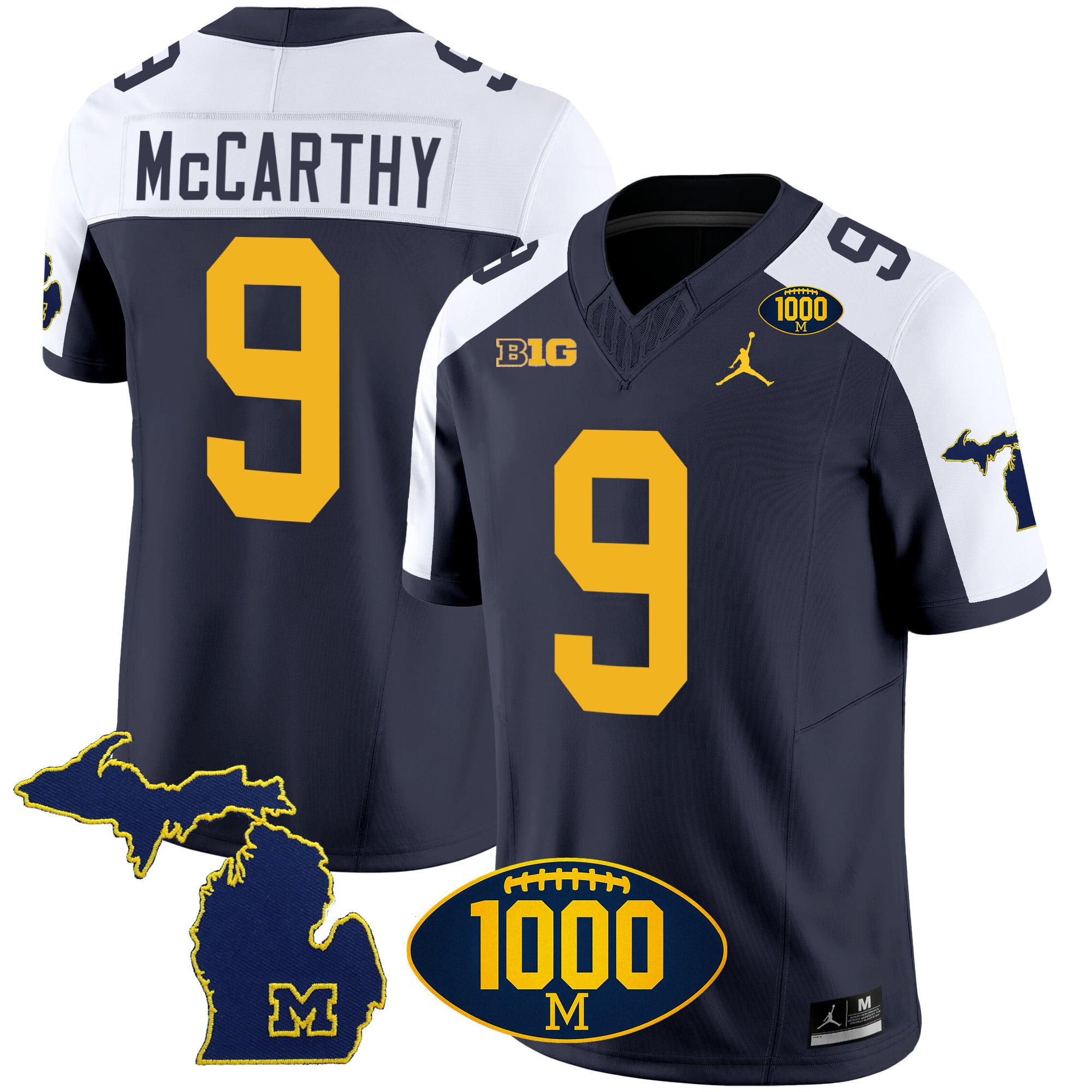 Nike Michigan Wolverines #9 Jersey - Navy & Gold