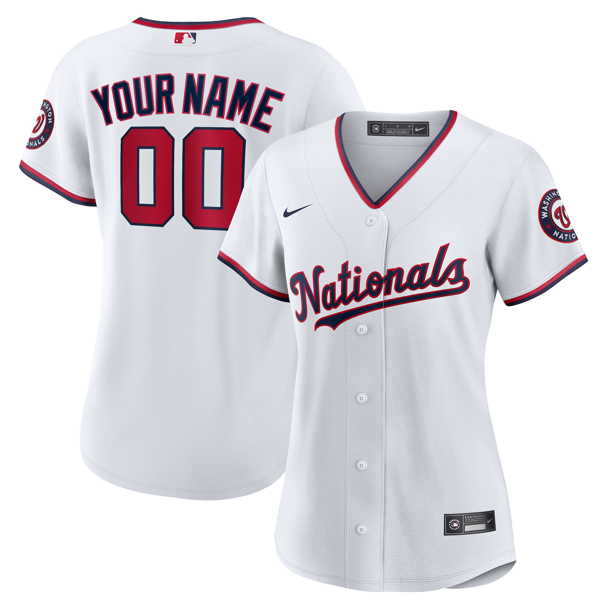 nike mlb Nationals White Custom Jersey - Nike Nationals White Custom
