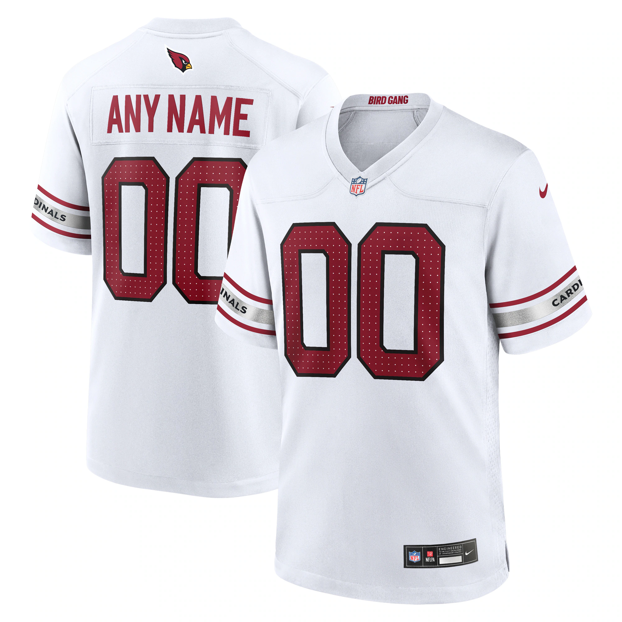Alternative view of nike name Cardinals White Custom Jersey - Nike Cardinals White Jersey