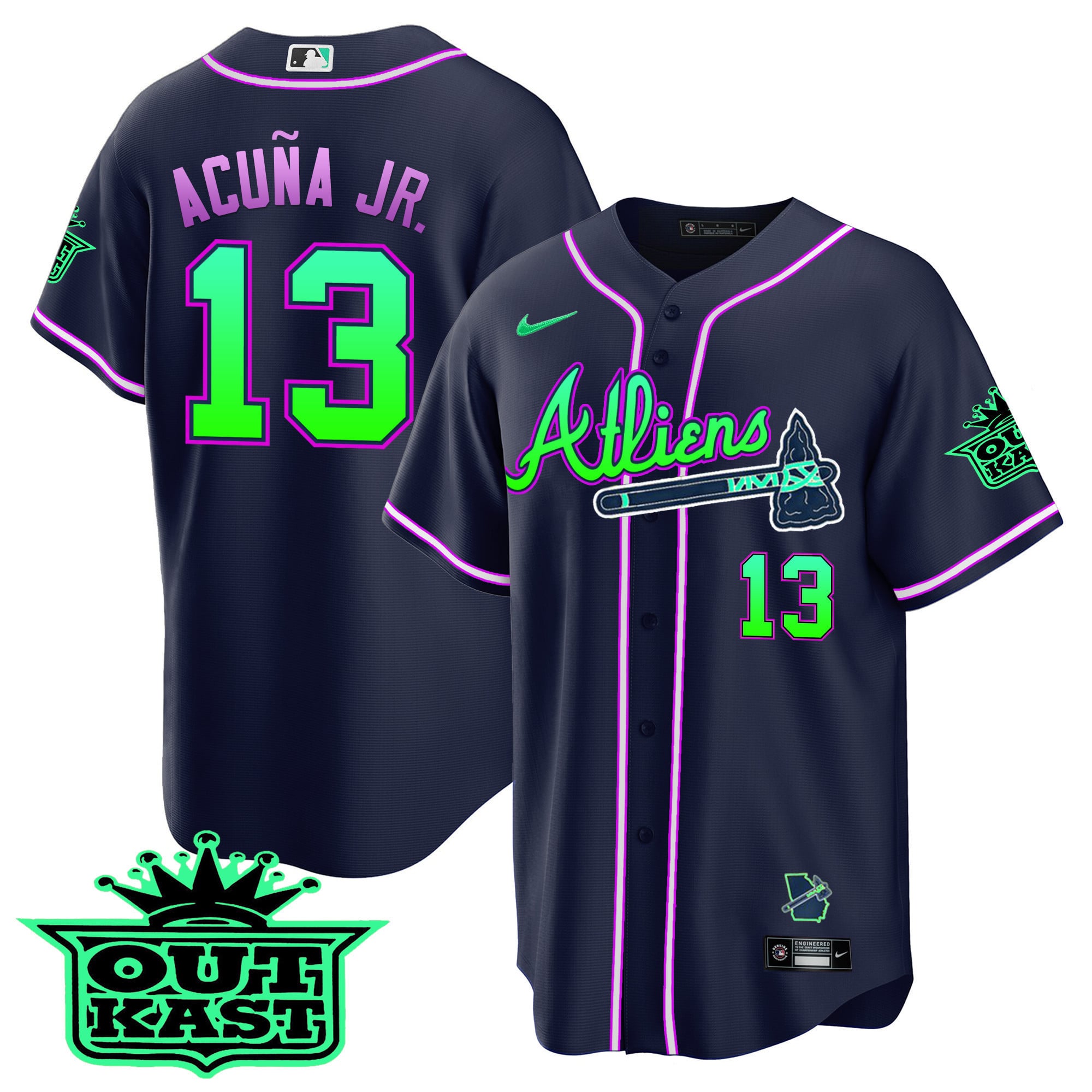 nike navy Acuña Jr. Braves Jersey - Nike Acuña Jr. Braves Jersey