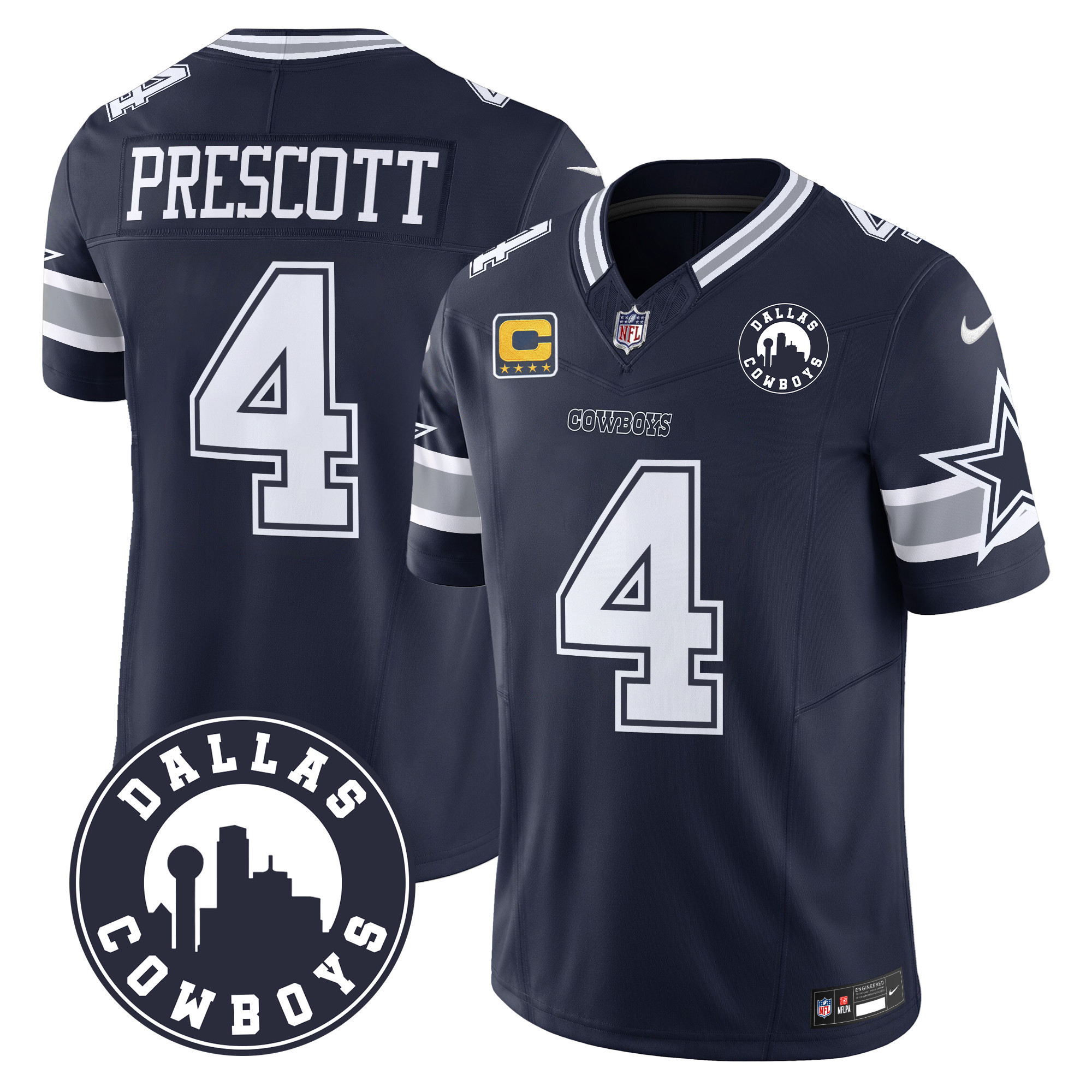 Alternative view of nike navy Parsons #11 Cowboys Jersey - Nike Parsons #11 Cowboys Navy