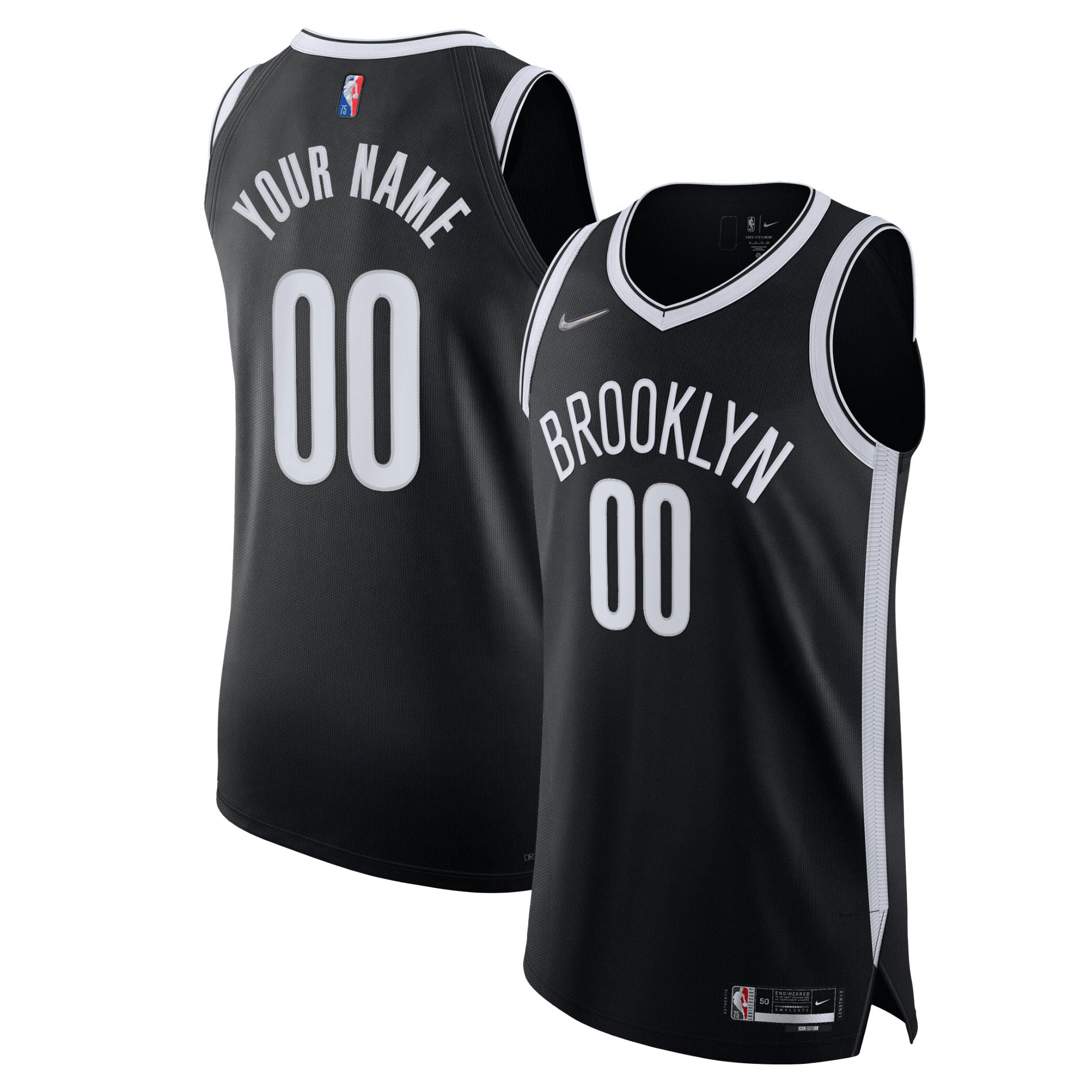 nike Nets Black Custom Jersey - Nike Brooklyn Nets Black Custom Jersey