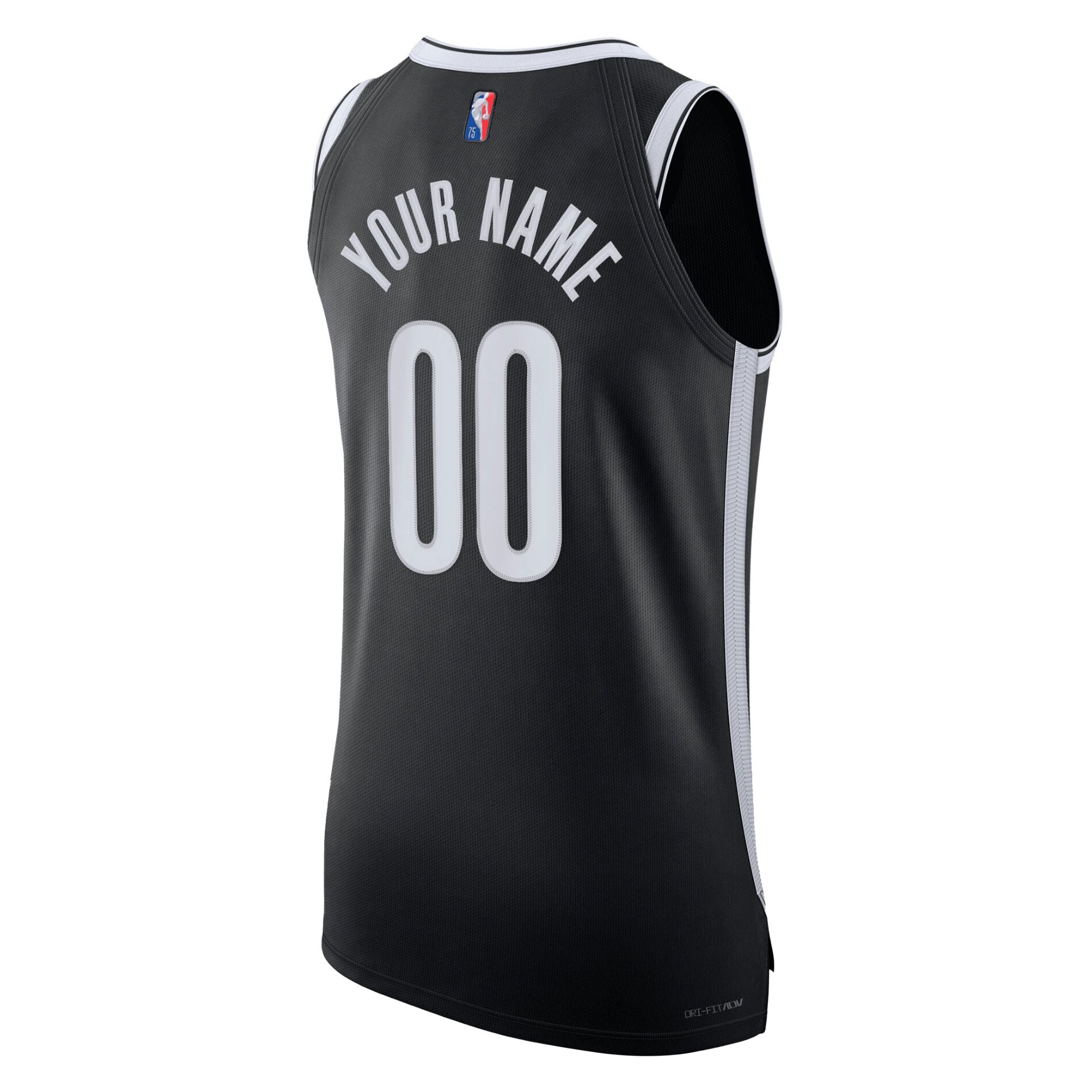 Alternative view of nike Nets Black Custom Jersey - Nike Brooklyn Nets Black Custom Jersey