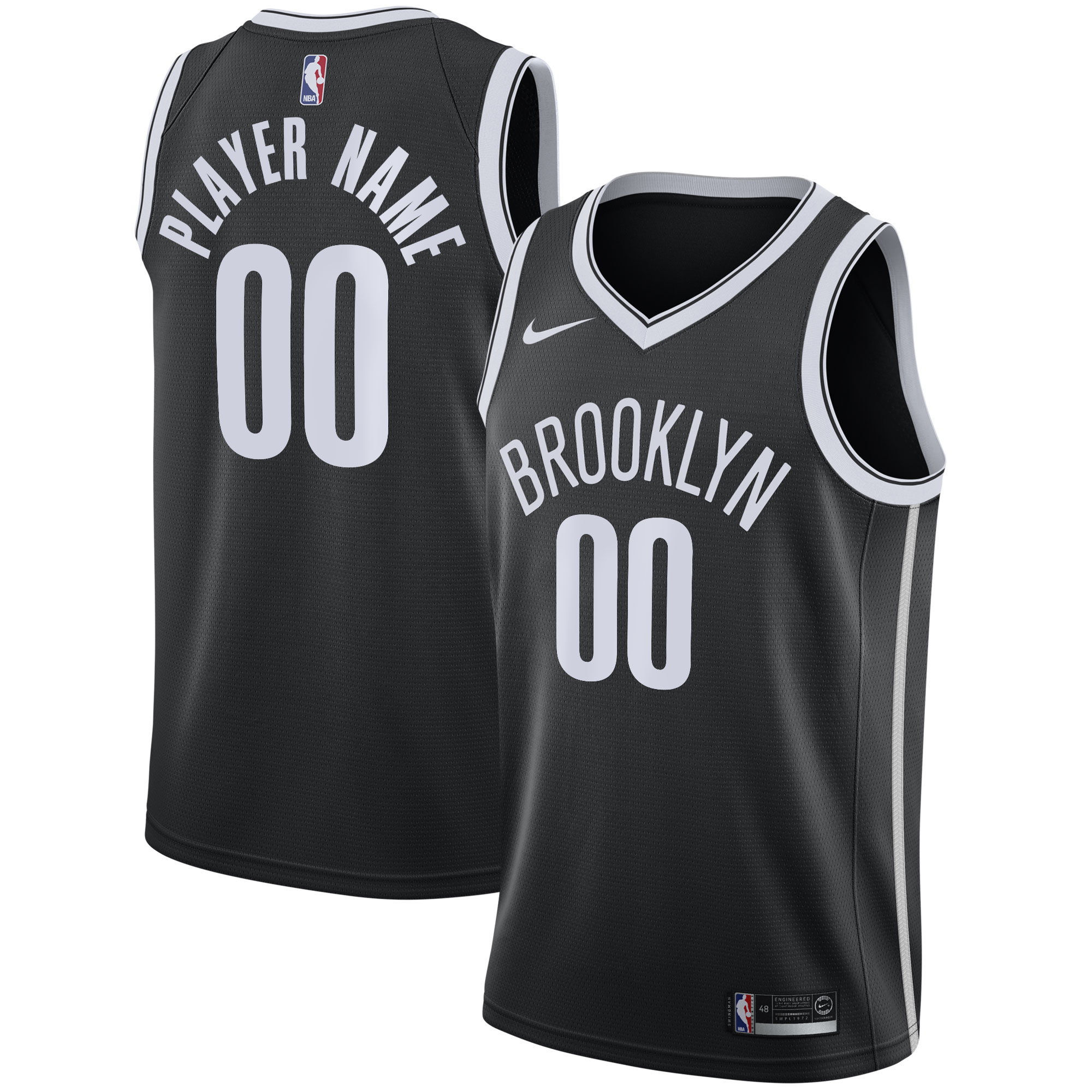 Alternative view of Nike Nets Black Icon Jersey - Nike Brooklyn Nets Black Icon Edition