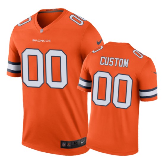 nike nfl Broncos Orange Custom Jersey - Nike Broncos Orange Custom