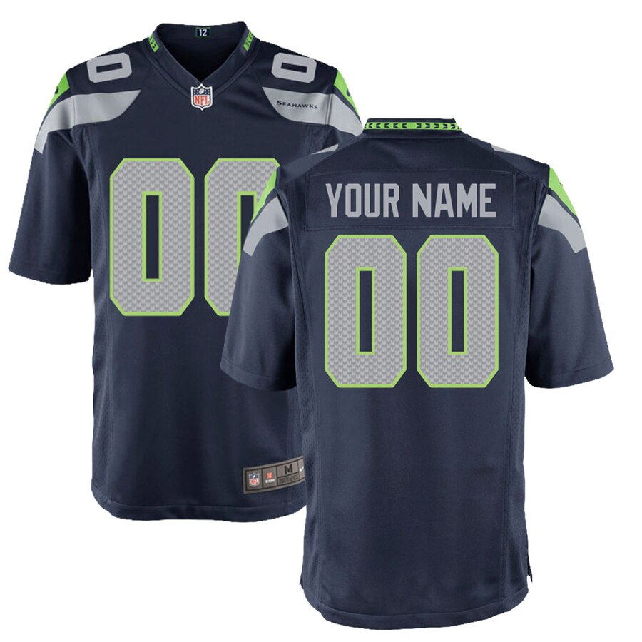 nike nfl Seahawks Navy Custom Jersey - Seahawks Navy Custom Jersey