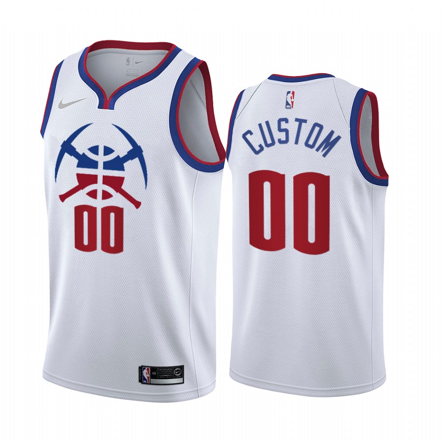 Nike Nuggets White Association Custom Jersey