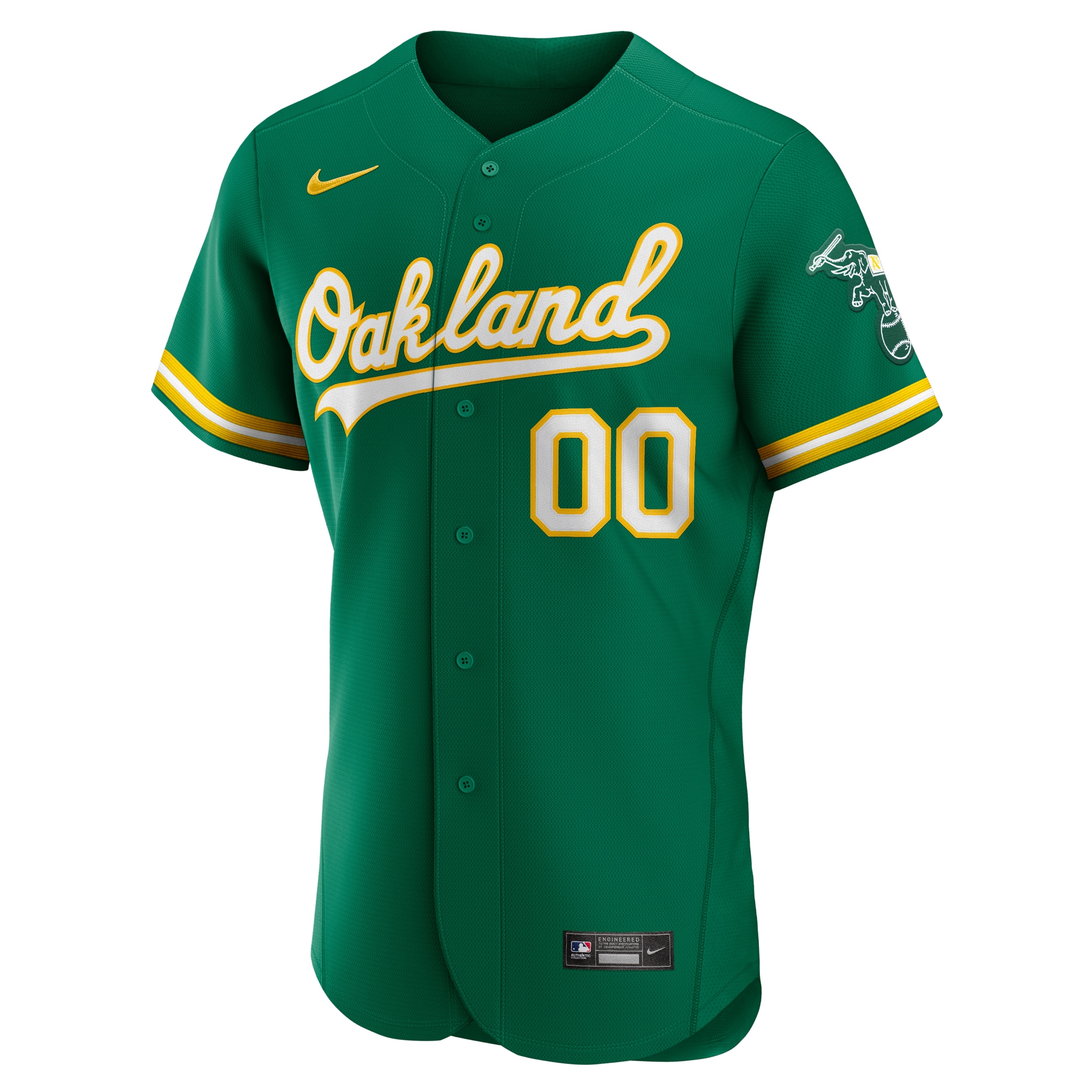 Alternative view of Nike Oakland Athletics Green Custom Jersey - Personalized