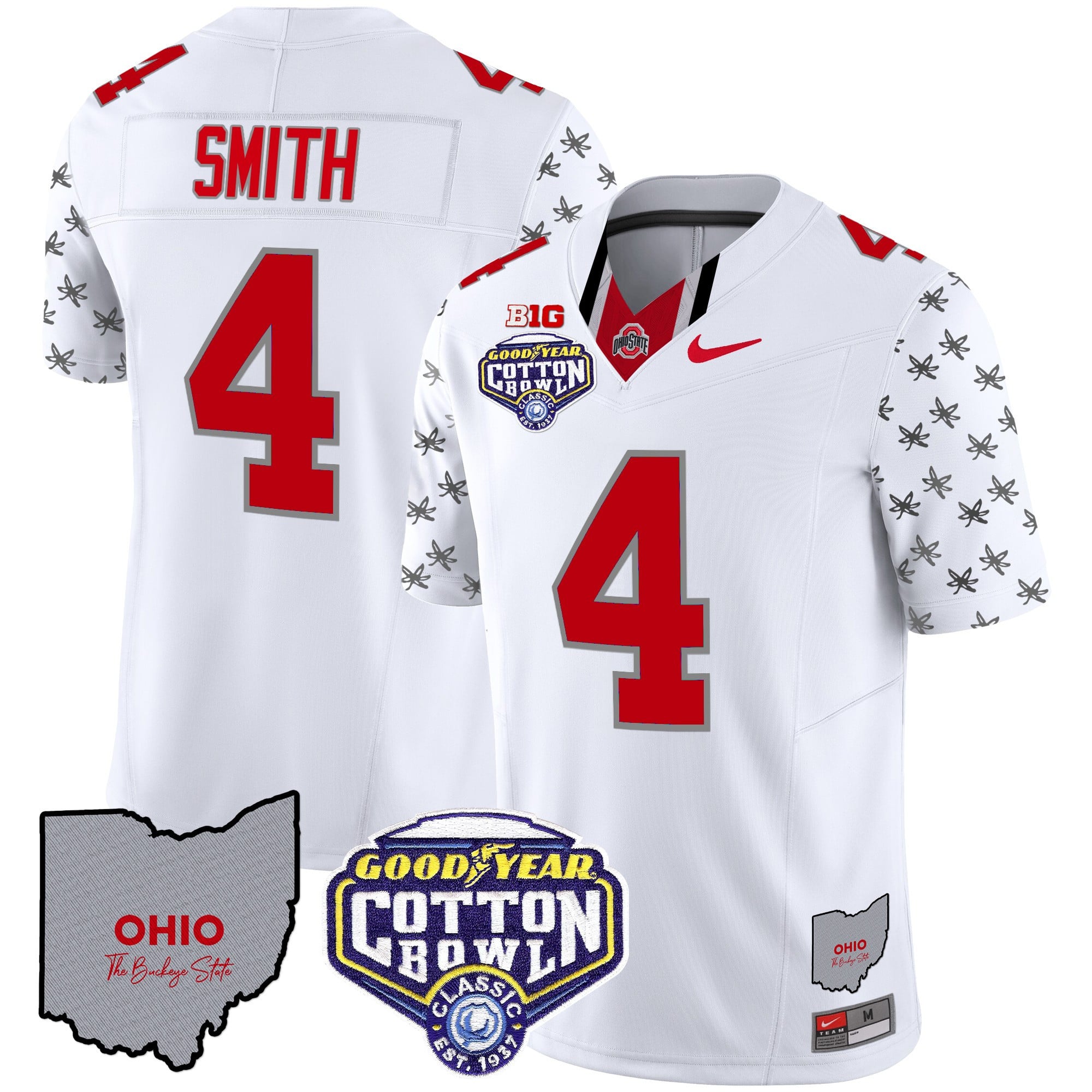 nike Ohio State Cotton Bowl Jersey - Nike Ohio State Smith #4 White