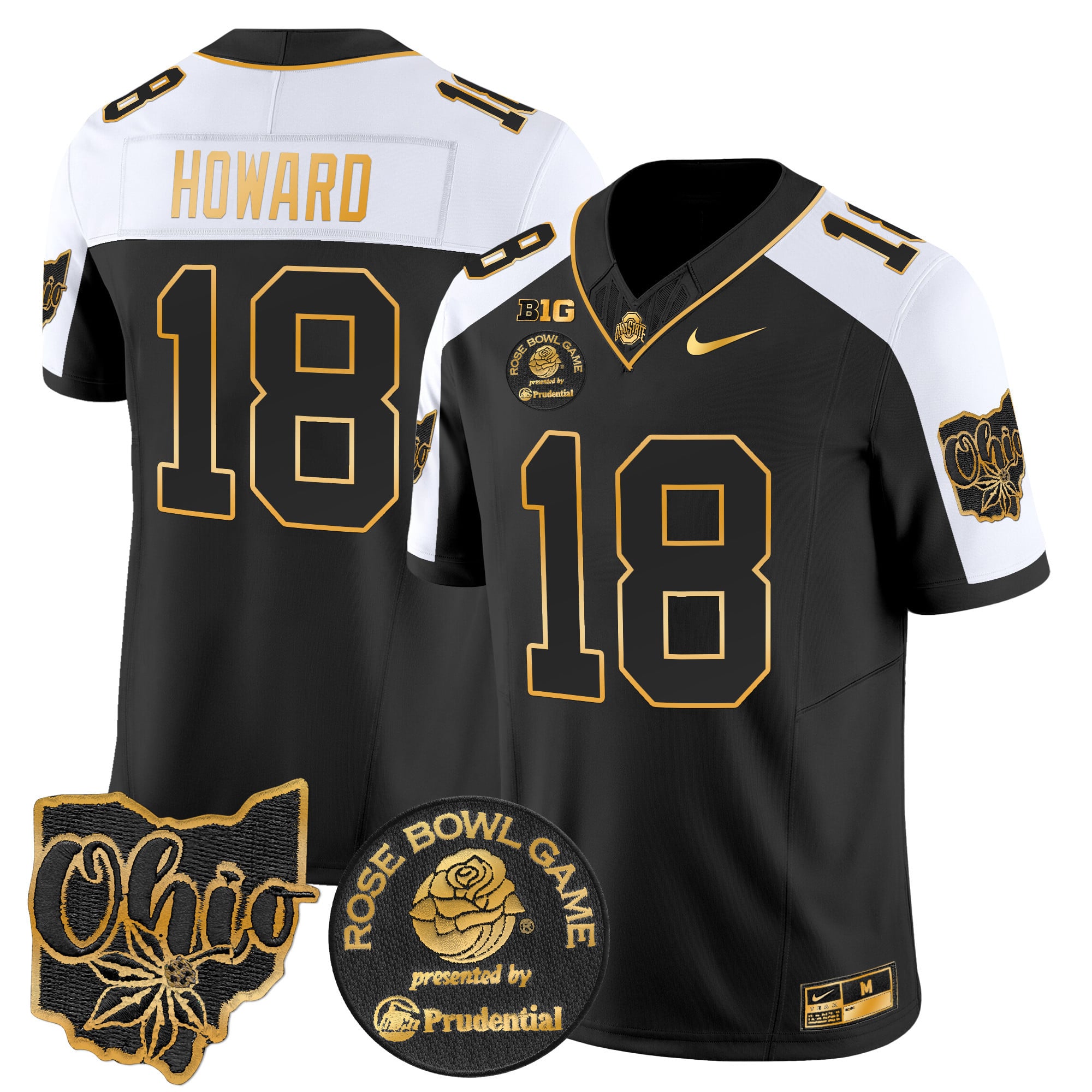 nike Ohio State Howard Jersey - Nike Ohio State Howard #18 Rose Bowl