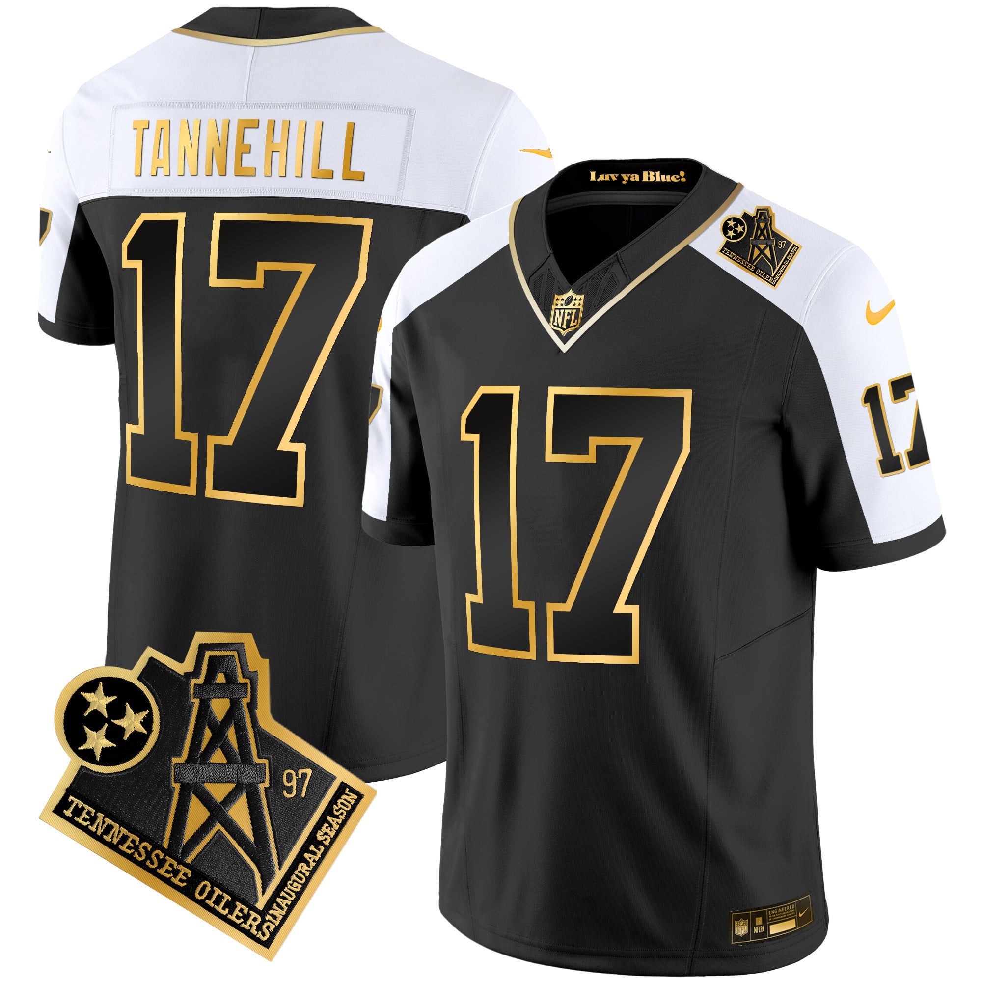 Alternative view of Nike Oilers Henry Jersey - Nike Oilers Henry #22 Jersey - Black & Gold