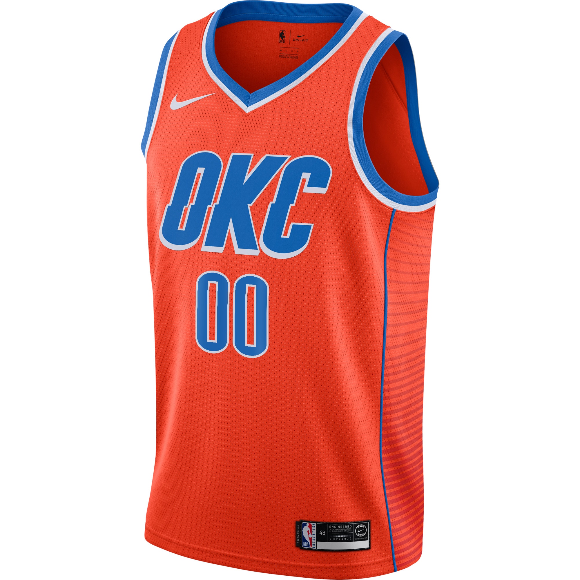 Alternative view of Nike OKC Thunder Orange Jersey - Personalized Swingman Edition