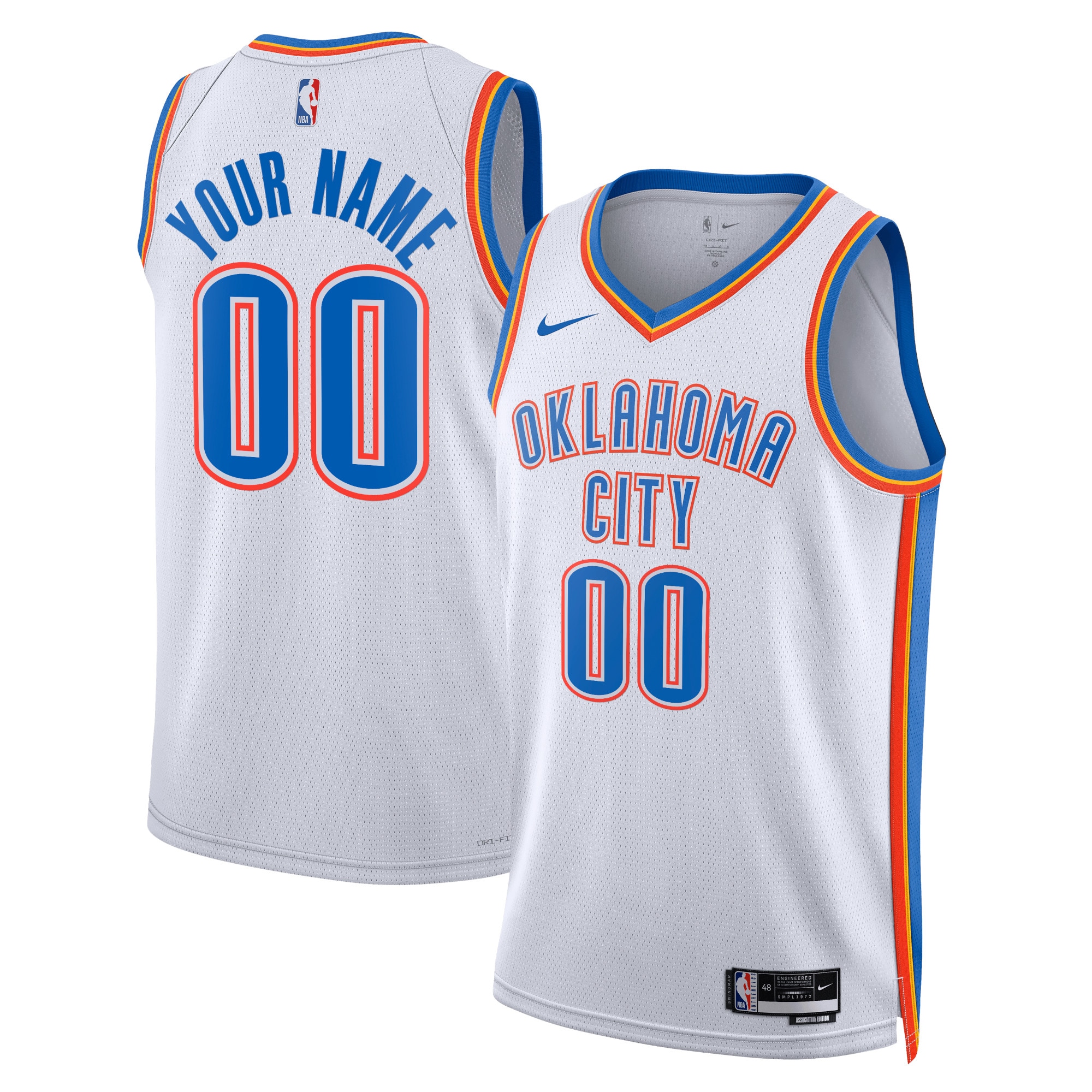 Nike OKC White Jersey Custom - Nike OKC Thunder White Jersey - Custom