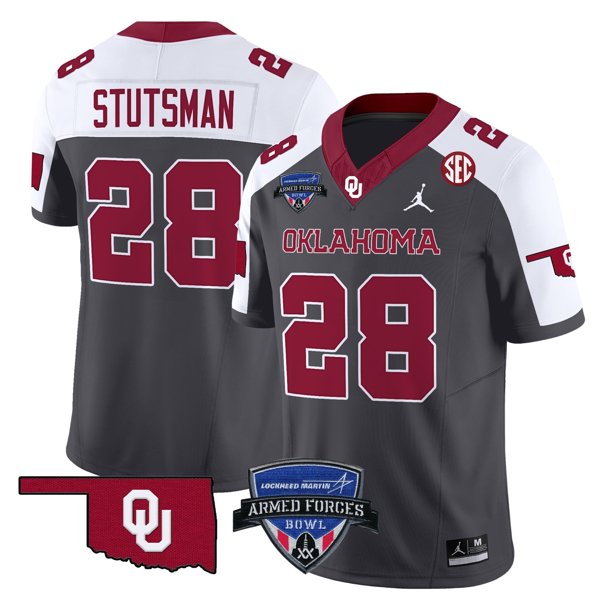Alternative view of nike Oklahoma Sooners Gray Jersey - Oklahoma Sooners #11 Gray - Nike
