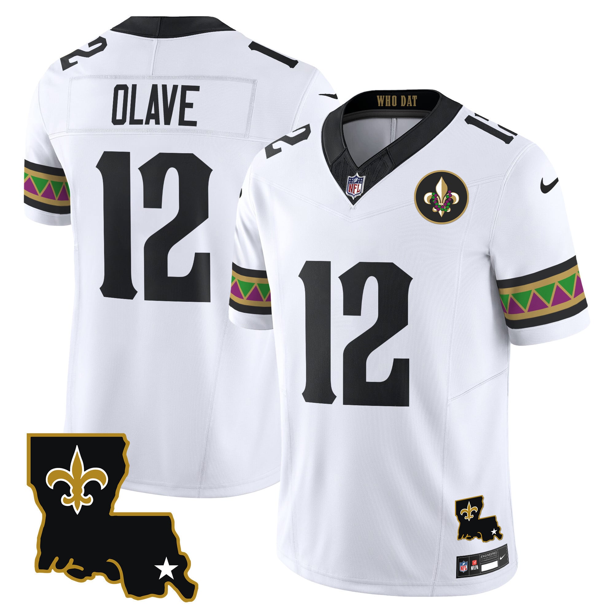 Nike Olave Saints White Jersey - Nike Olave Saints #12 White Jersey