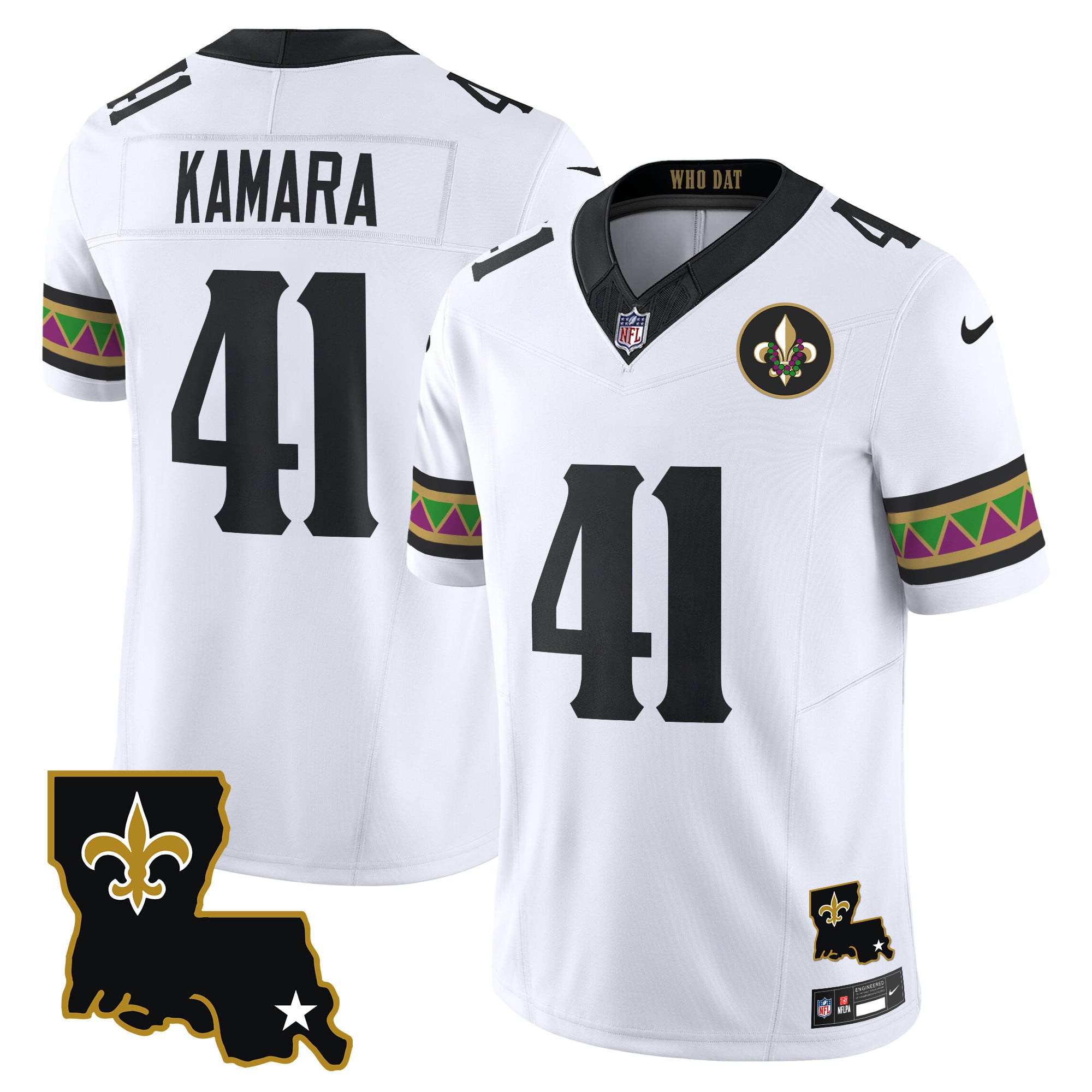 Alternative view of Nike Olave Saints White Jersey - Nike Olave Saints #12 White Jersey