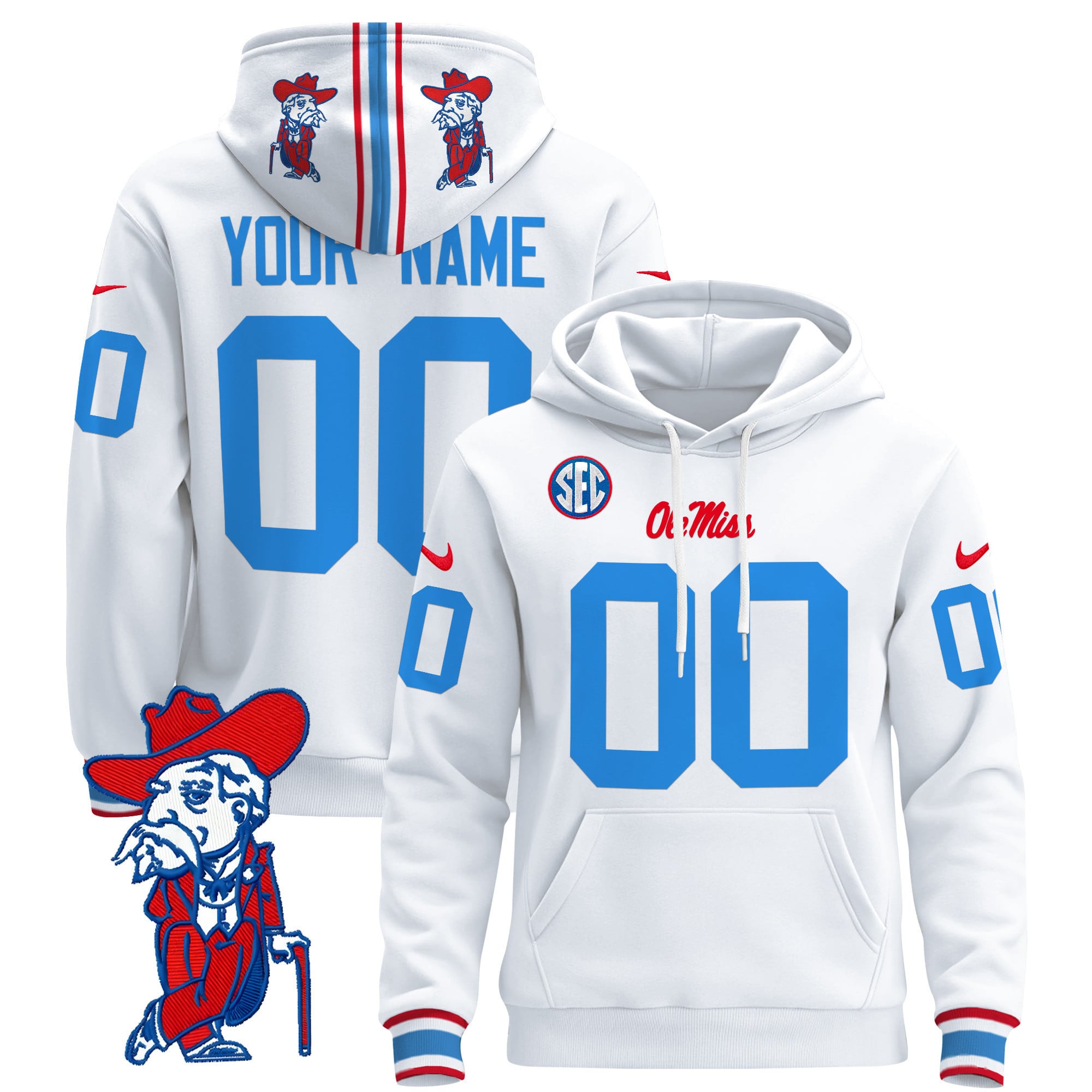 Nike Ole Miss Hoodie - Nike Ole Miss Rebels Hoodie - White Football
