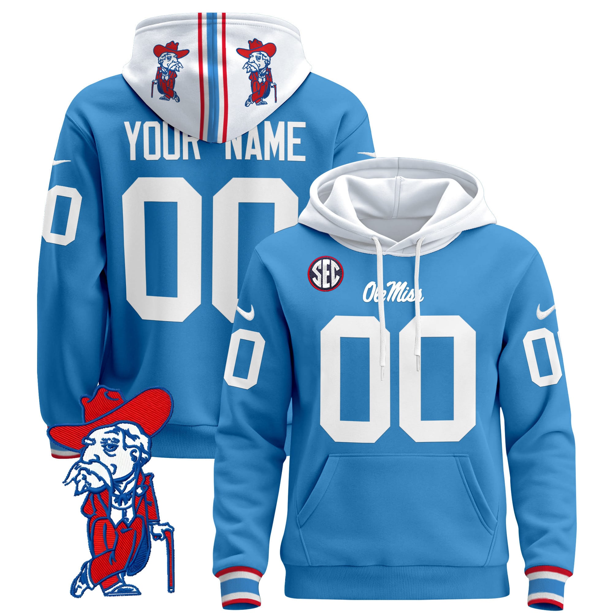 Alternative view of Nike Ole Miss Hoodie - Nike Ole Miss Rebels Hoodie - White Football
