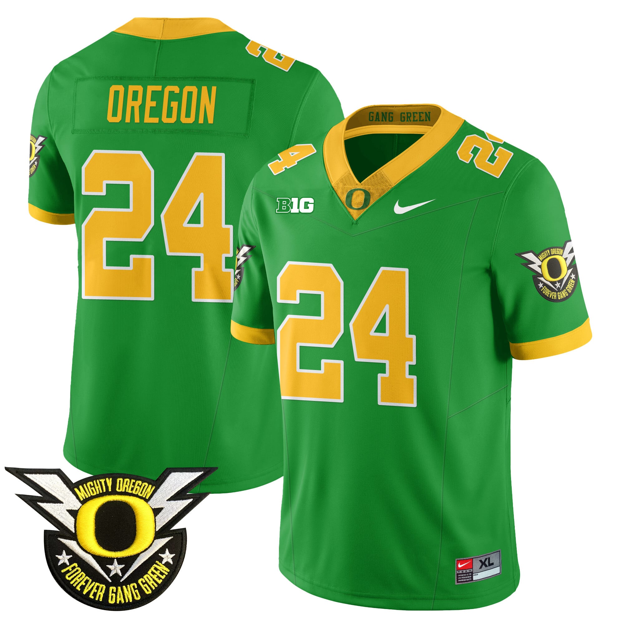 Nike Oregon #24 Green Jersey - Nike Oregon #24 Green Football Jersey
