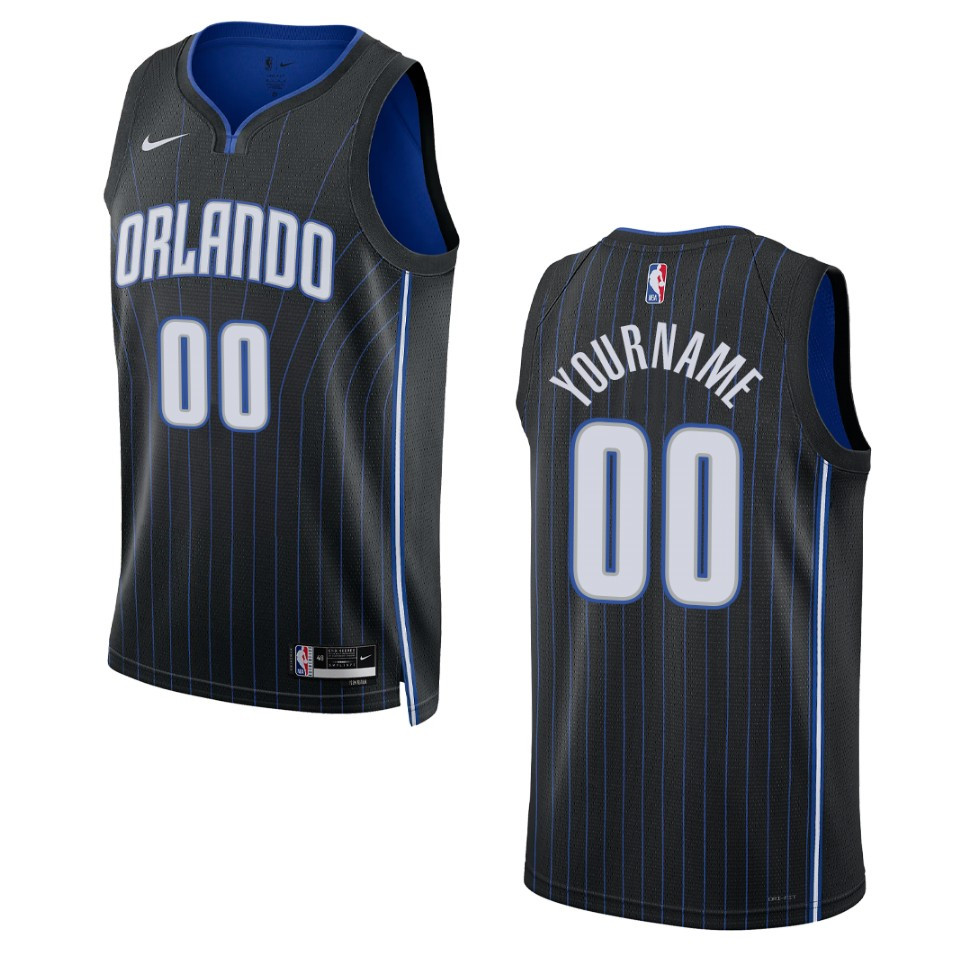 Nike Orlando Magic Black Jersey - Custom Pinstripe Edition
