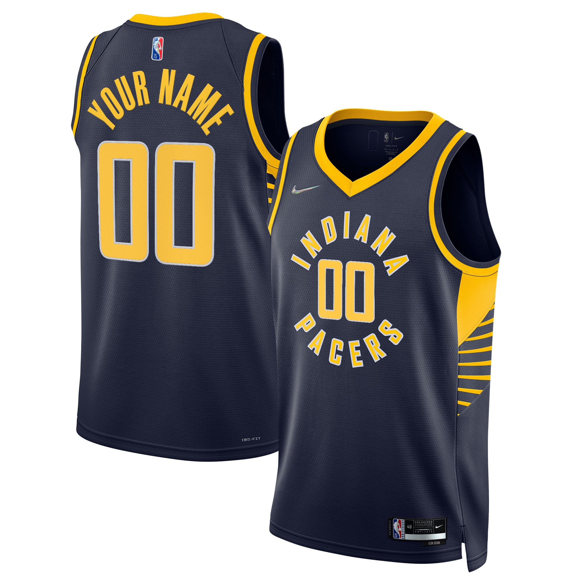 Nike Pacers Navy Custom Jersey - Icon Edition - Personalize It!
