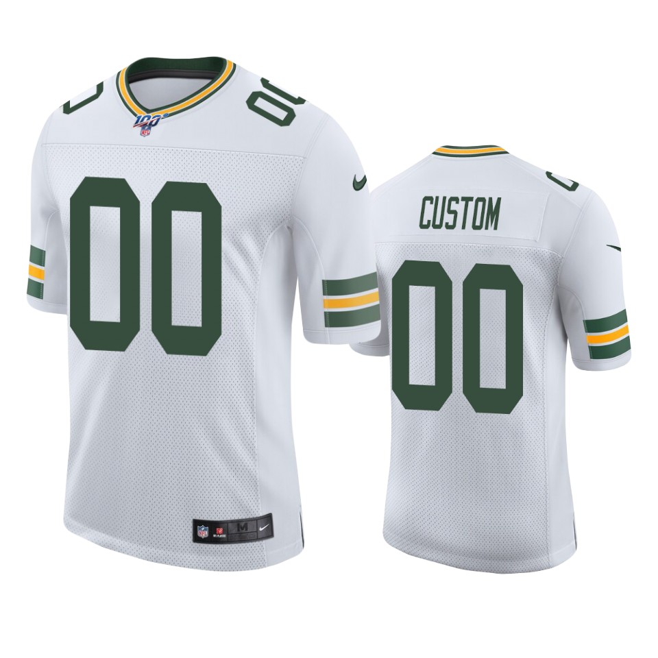 Nike Packers White Custom Jersey - Green & Gold Accents