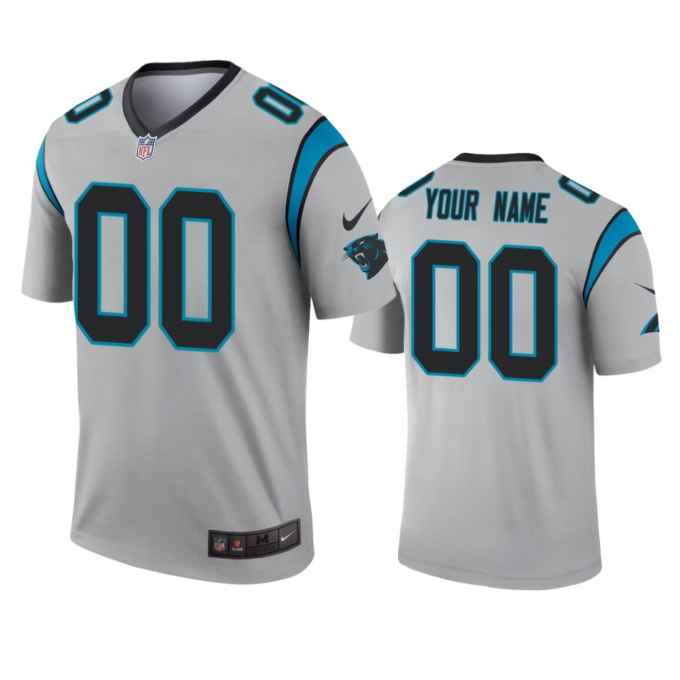 Nike Panthers Grey Alternate Jersey - Custom NFL Football