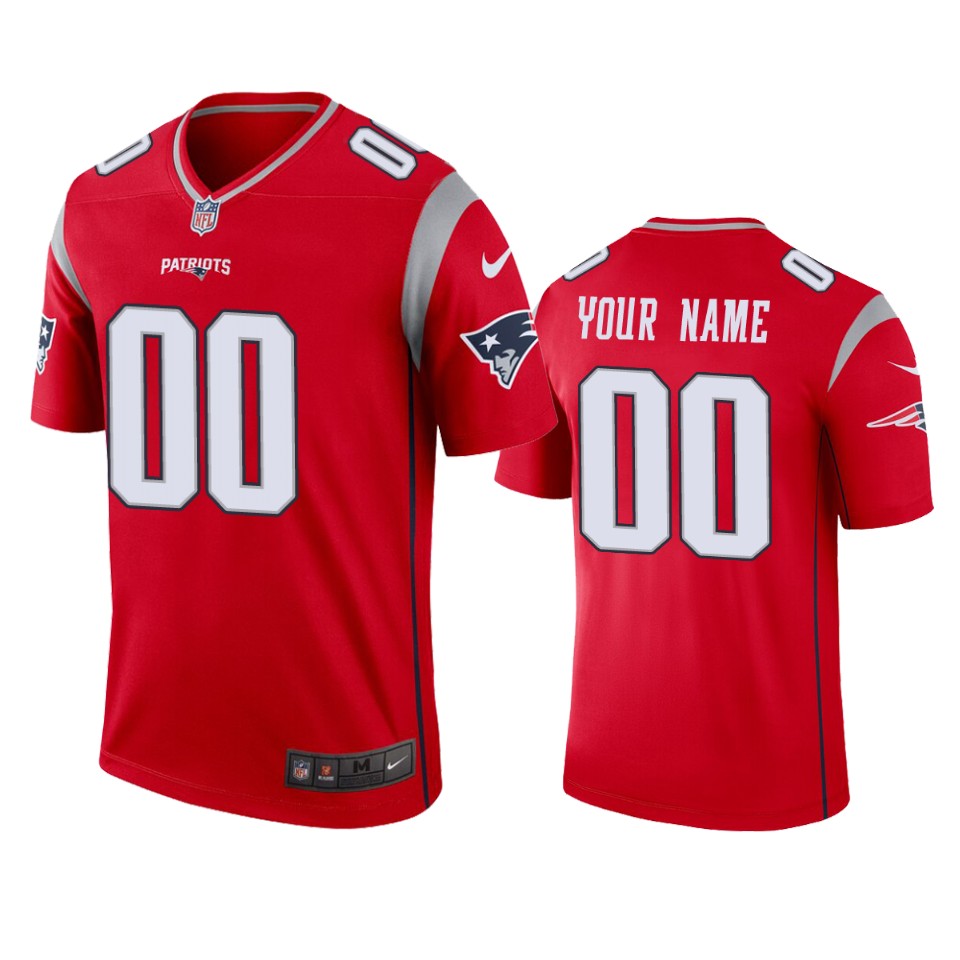 Nike Patriots Red Custom Jersey - Personalized NFL