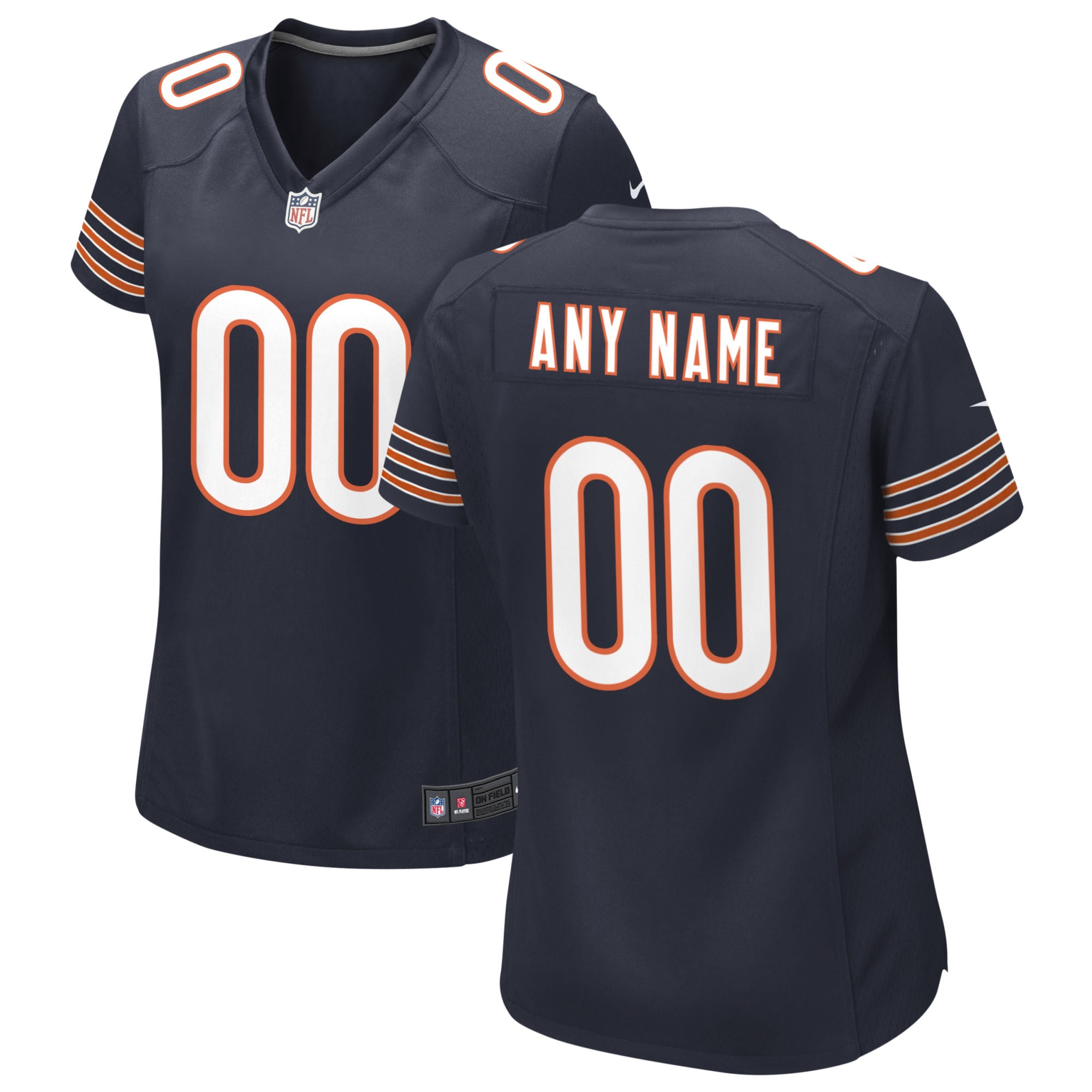 nike personalize Bears Navy Custom Jersey - Bears Navy Custom Jersey
