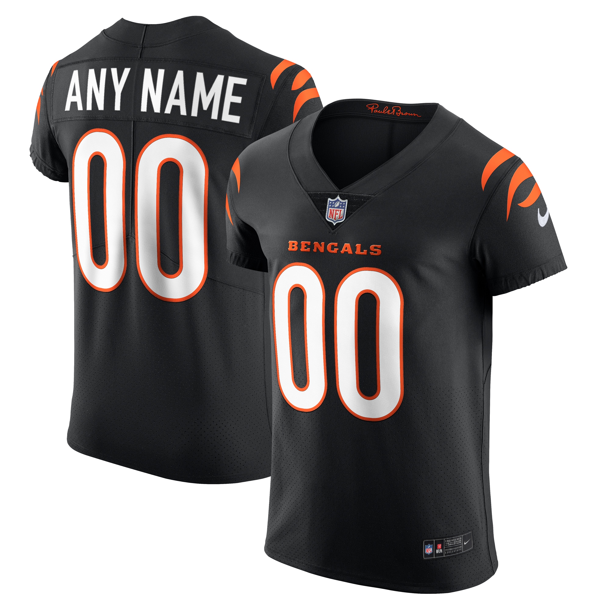 nike personalize Bengals Black Custom Jersey - Nike Bengals Black