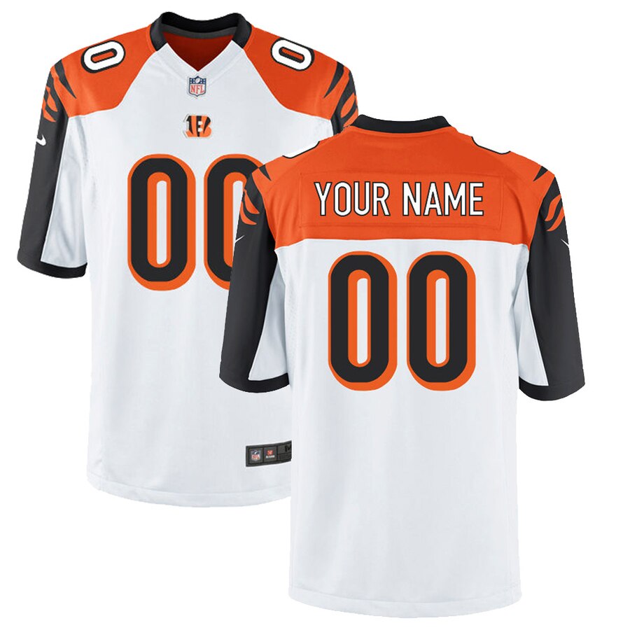 nike personalize Bengals White Custom Jersey - Nike Bengals White