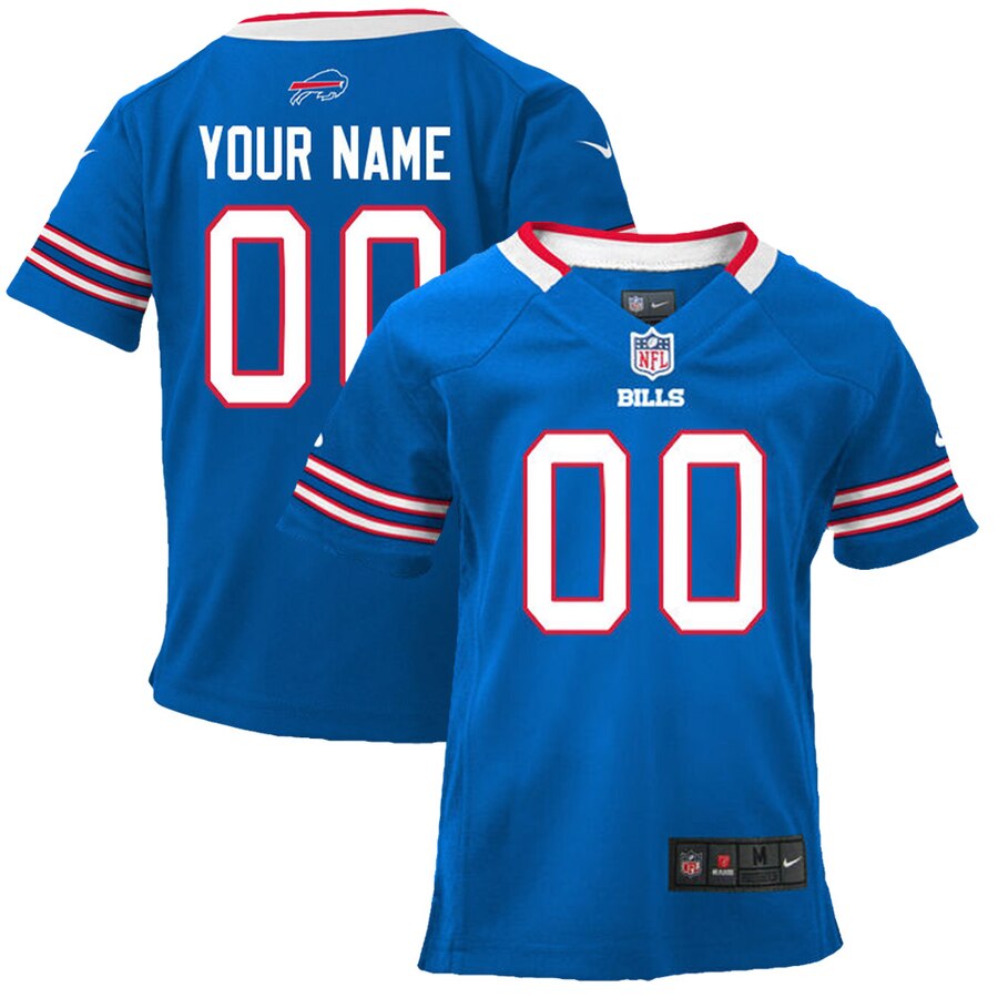nike personalize Bills Royal Blue Custom Jersey - Nike Bills Royal