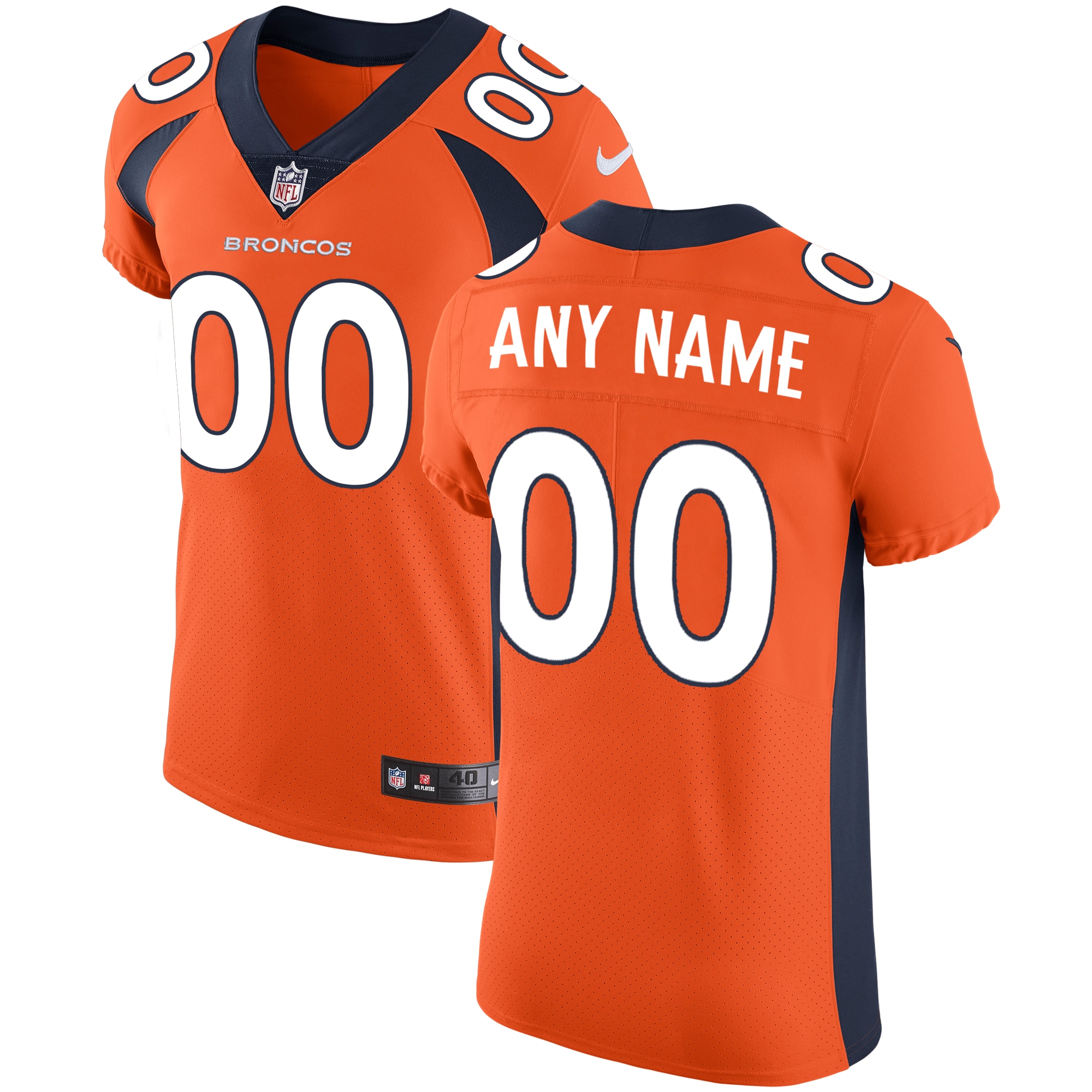 nike personalize Broncos Orange Custom Jersey - Nike Broncos Orange 3