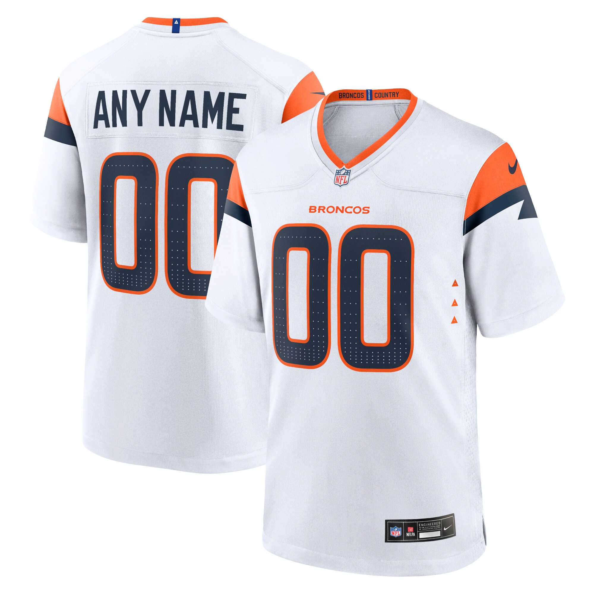 nike personalize Broncos White Custom Jersey - Nike Broncos White